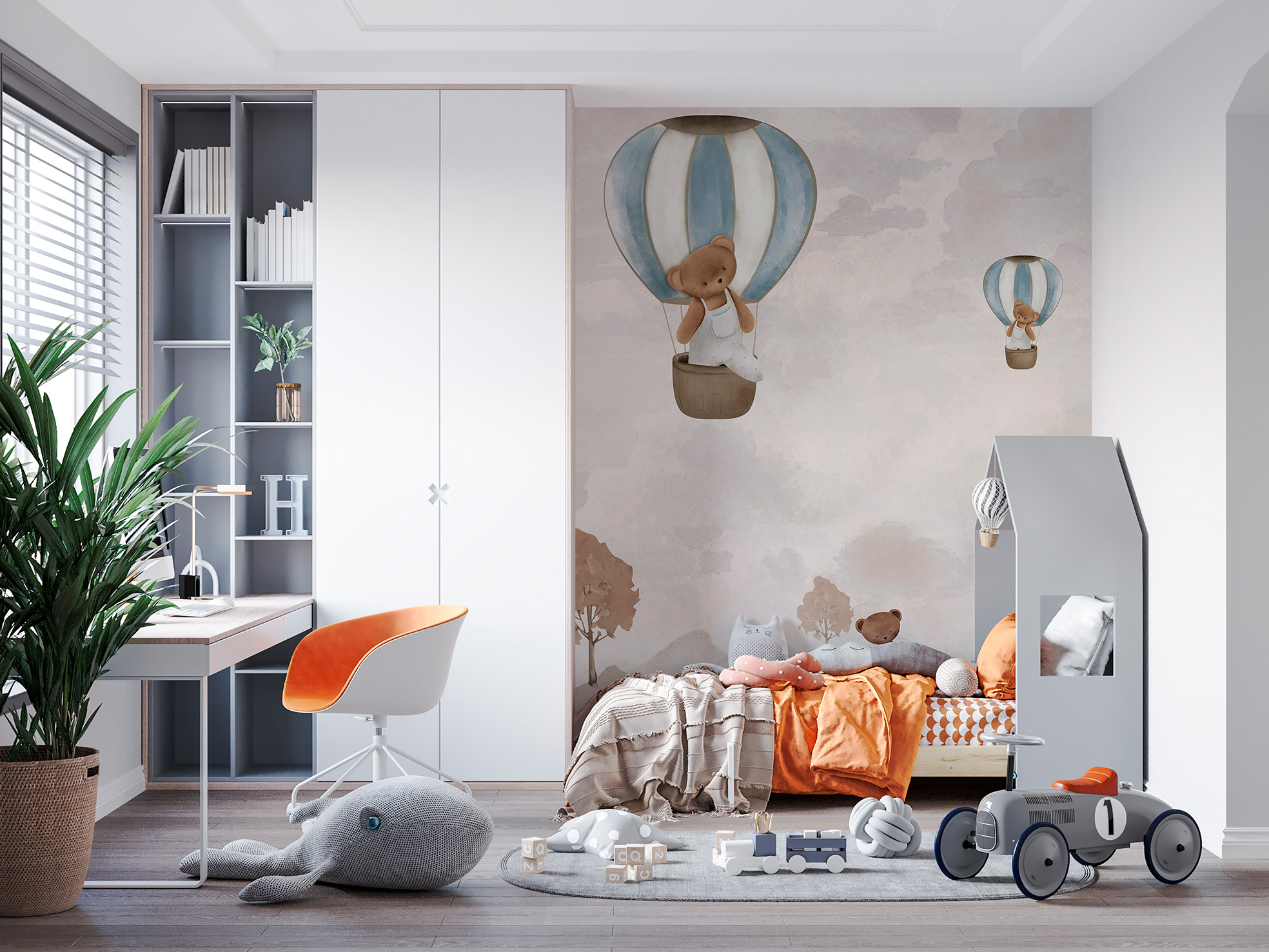 Decoprint Fototapete Cute Walls Ballonfreunde CW61351