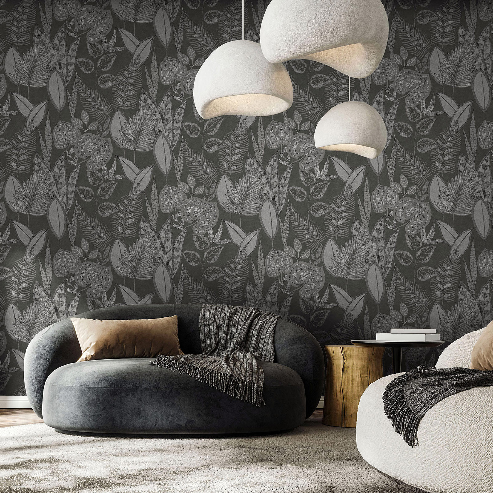 Hohenberger Vliestapete Tesoro Pianta Grigio 65581