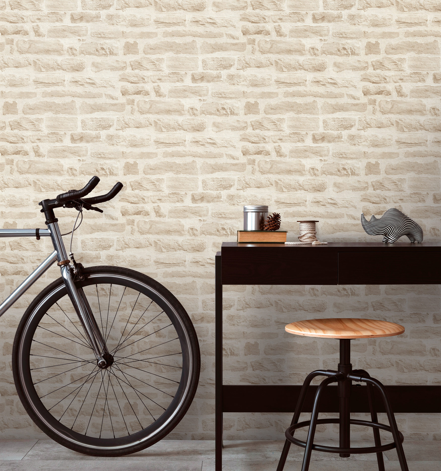 AS Vliestapete Elements 2 Steintapete Beige Mauer 355803