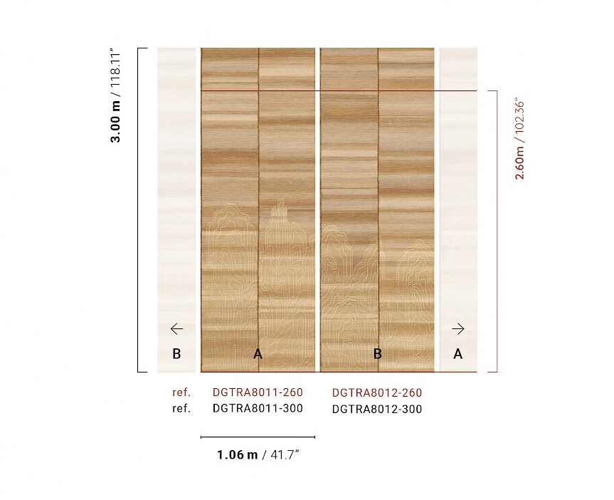 Masureel Fototapete Panel Traces Iwa Mono DGTRA8011260