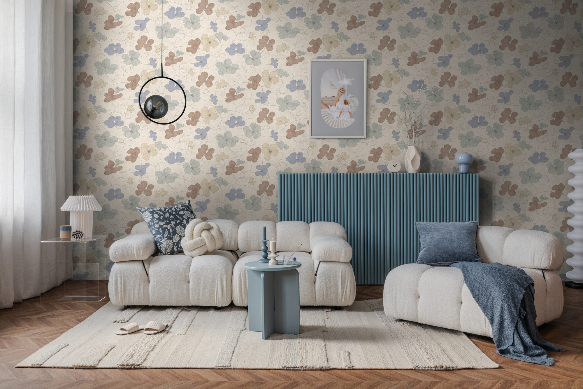 AS Vliestapete Nordic Feeling Blumen Grau 791473