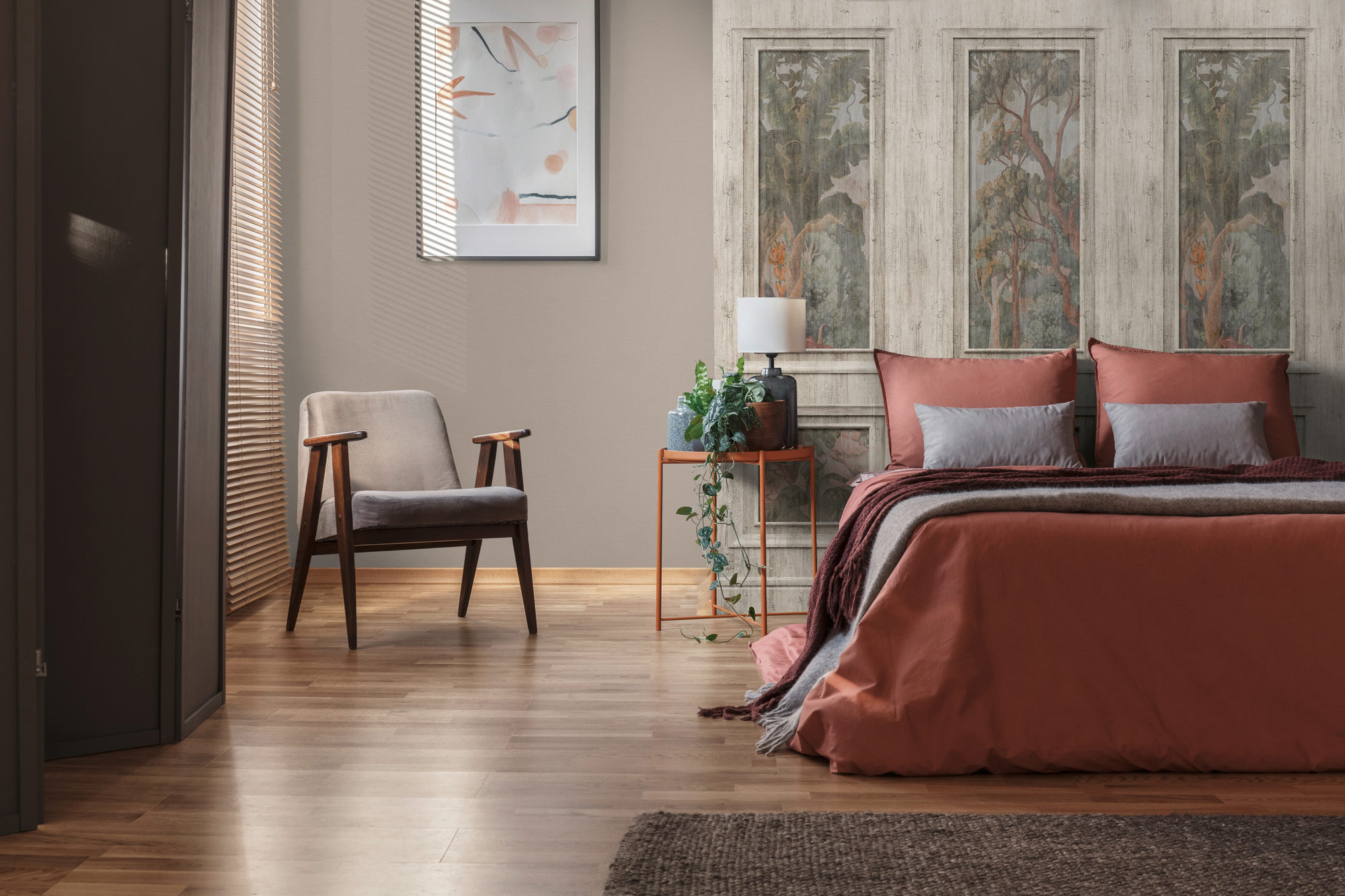 AS Vliestapete Wallpanel beige Wald 398041