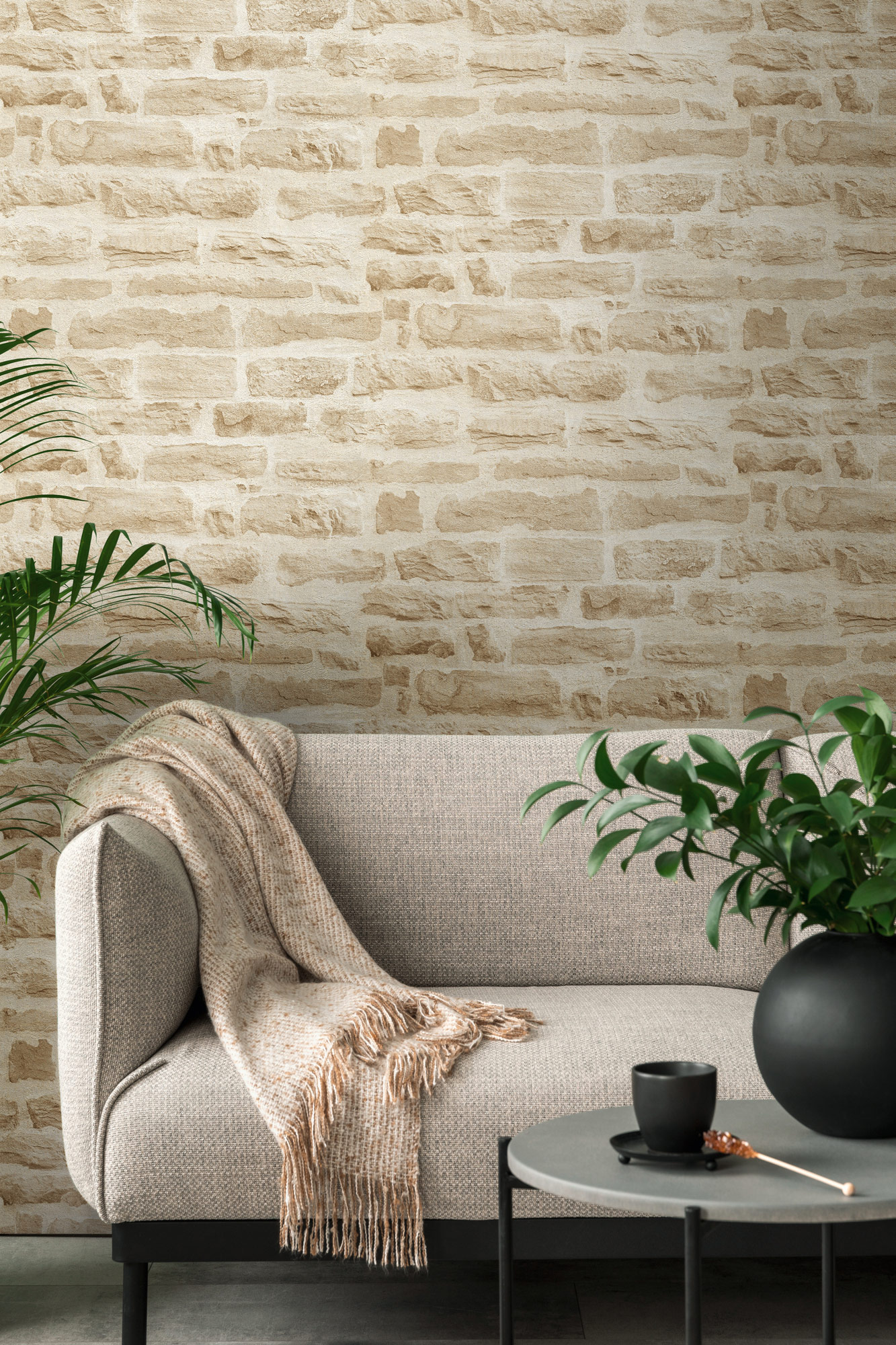 AS Vliestapete Elements 2 Steintapete Beige Mauer 355802