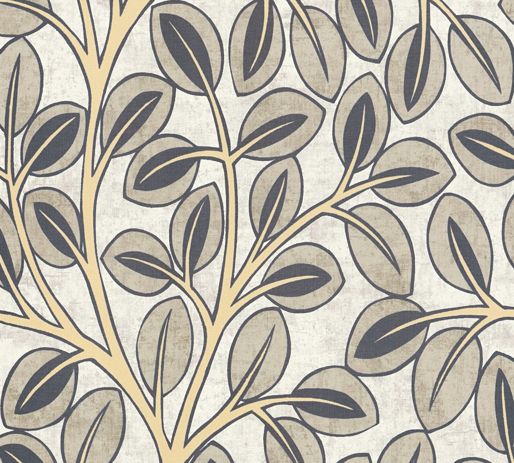 AS Vliestapete Nordic Feeling Blätter Äste Zweig Grau 791503