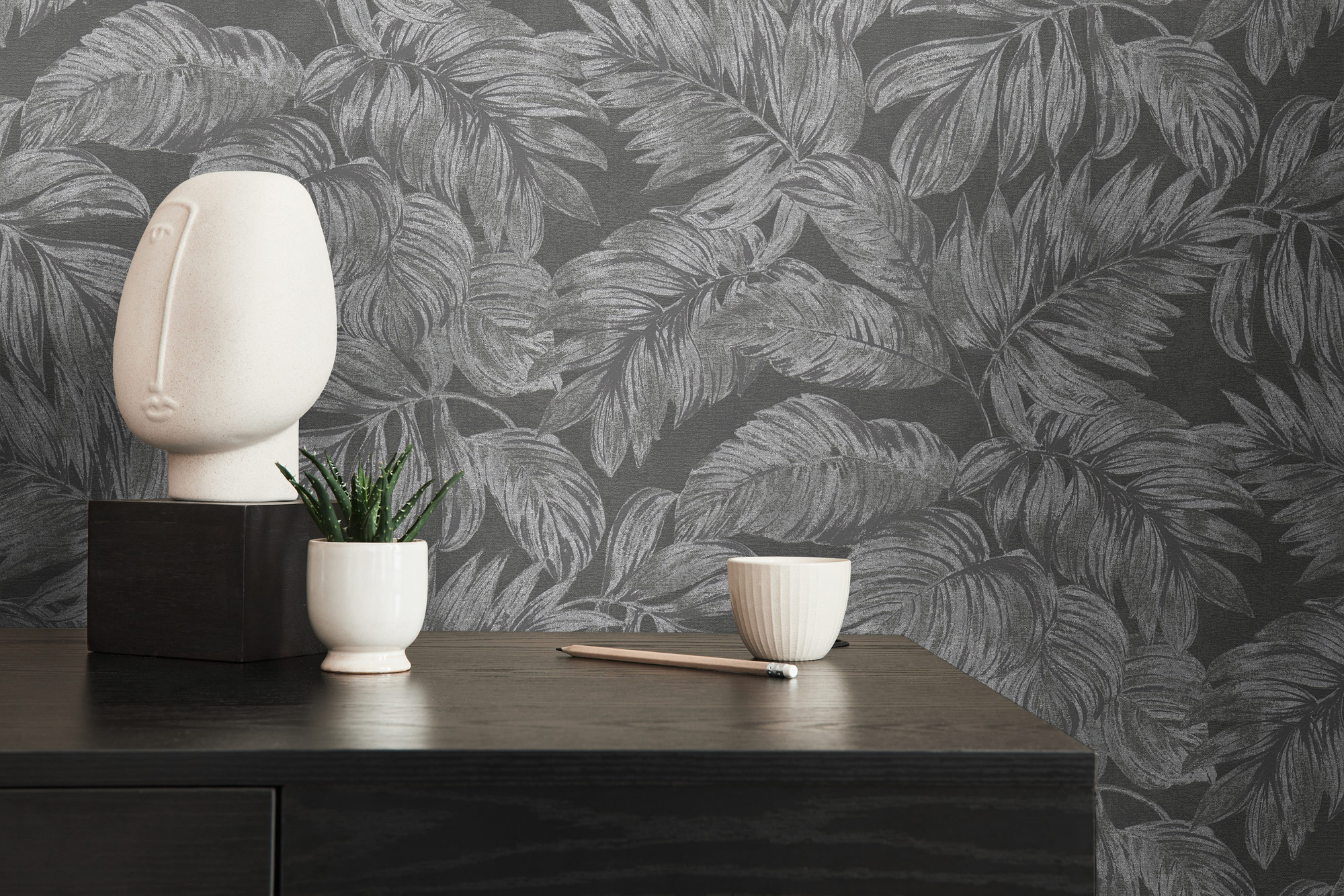 AS Vliestapete Casual Living Anthrazit Floral 393404