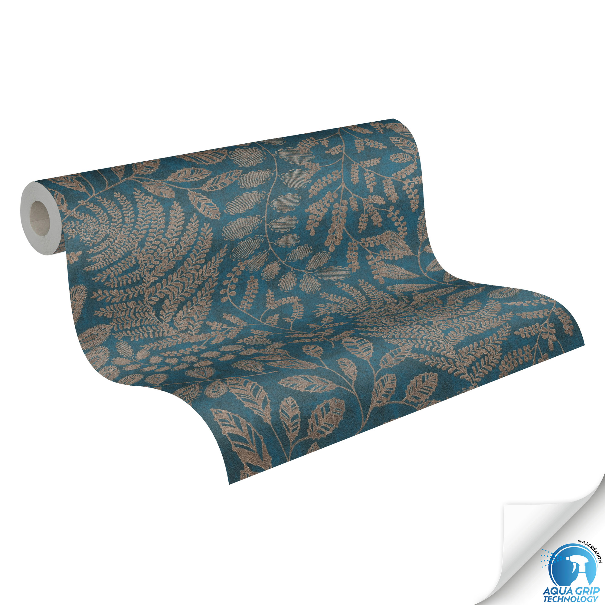 AS Vliestapete WOW Designdrop Florale Tapete Blau 784951