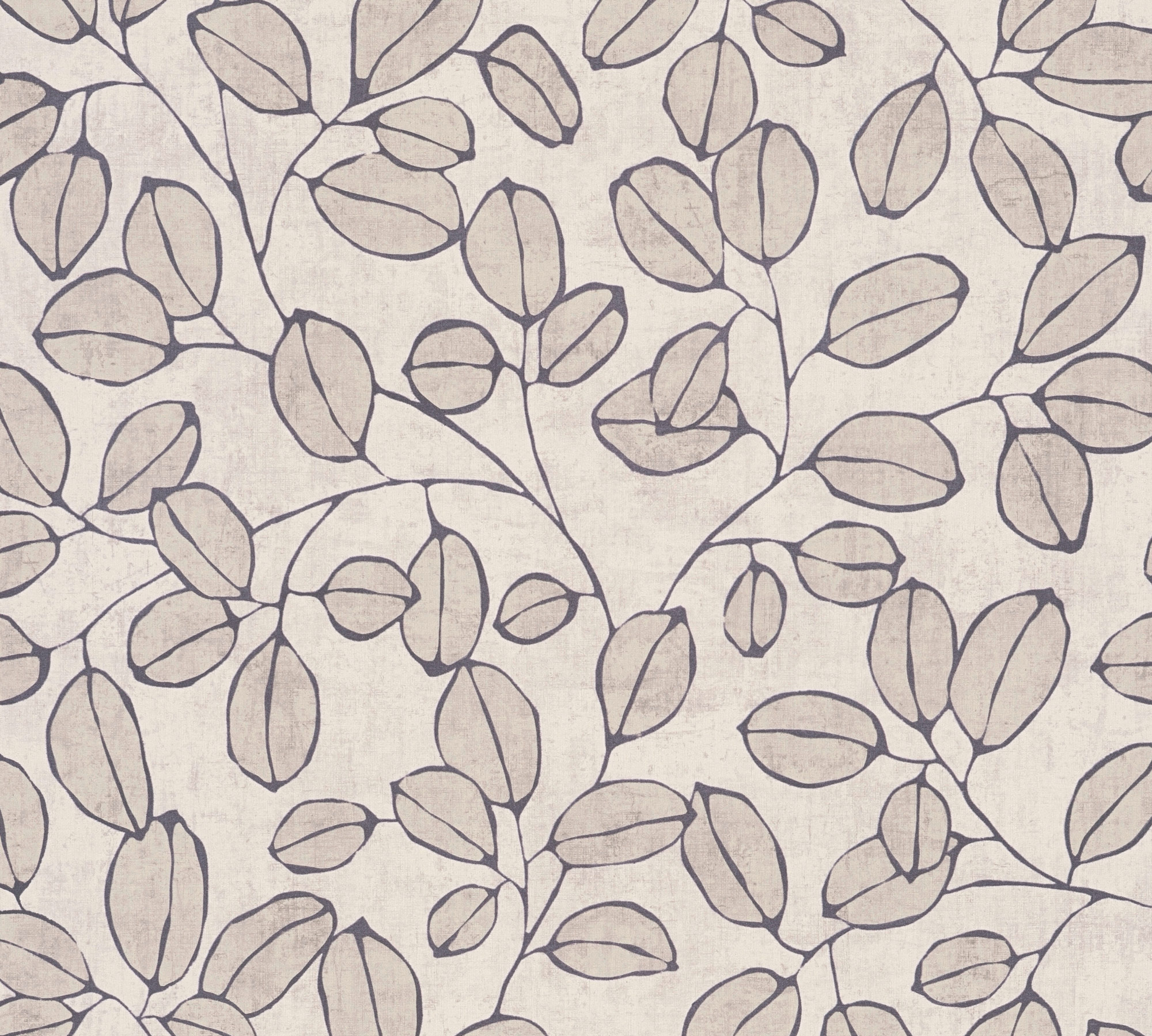 AS Vliestapete Nordic Feeling Blätter Grau 791484