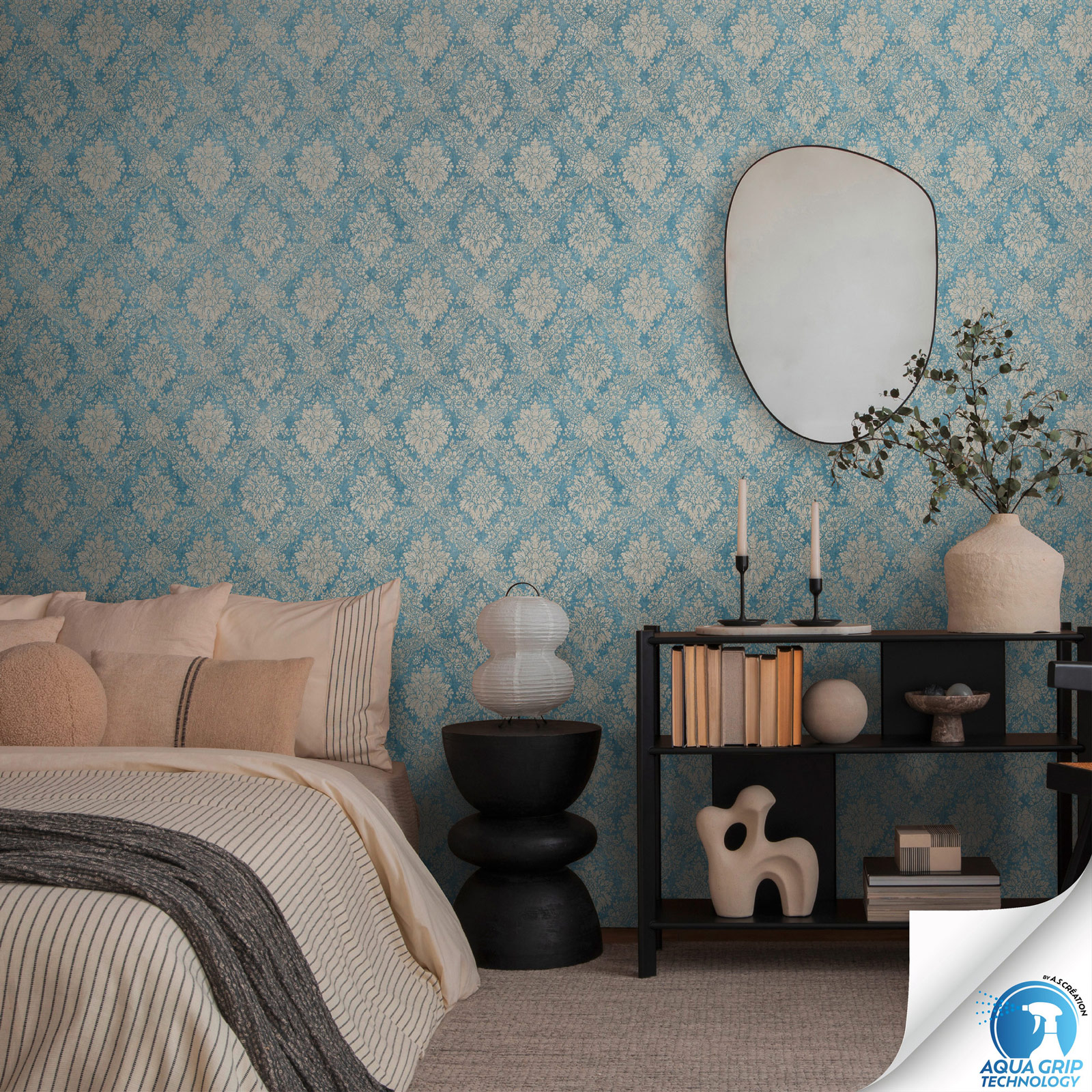 AS Vliestapete WOW Designdrop Barock Tapete Blau 784921