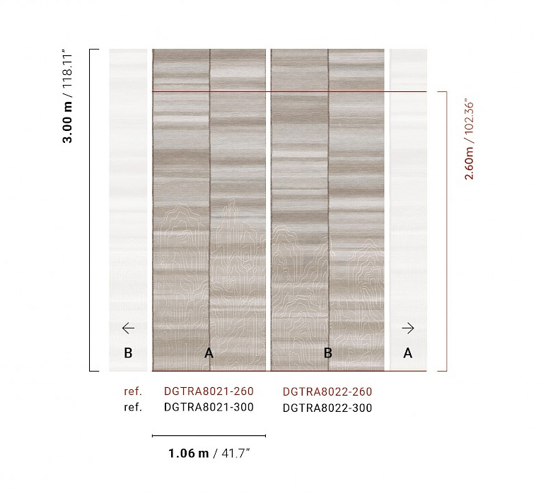 Masureel Fototapete Panel Traces Iwa Silver DGTRA8021260