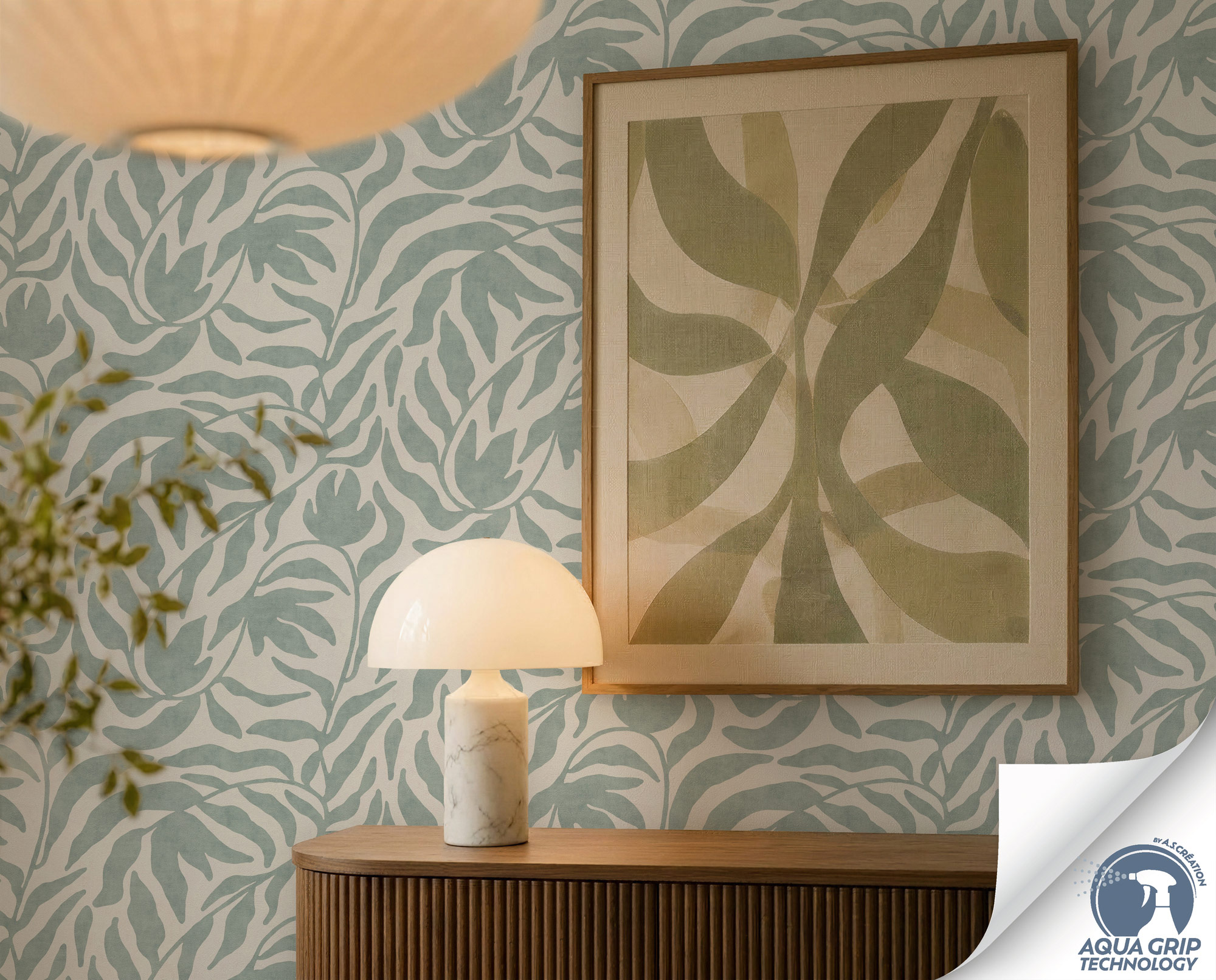 AS Vliestapete Cosiness Designdrop 2 Natur Blau 793143