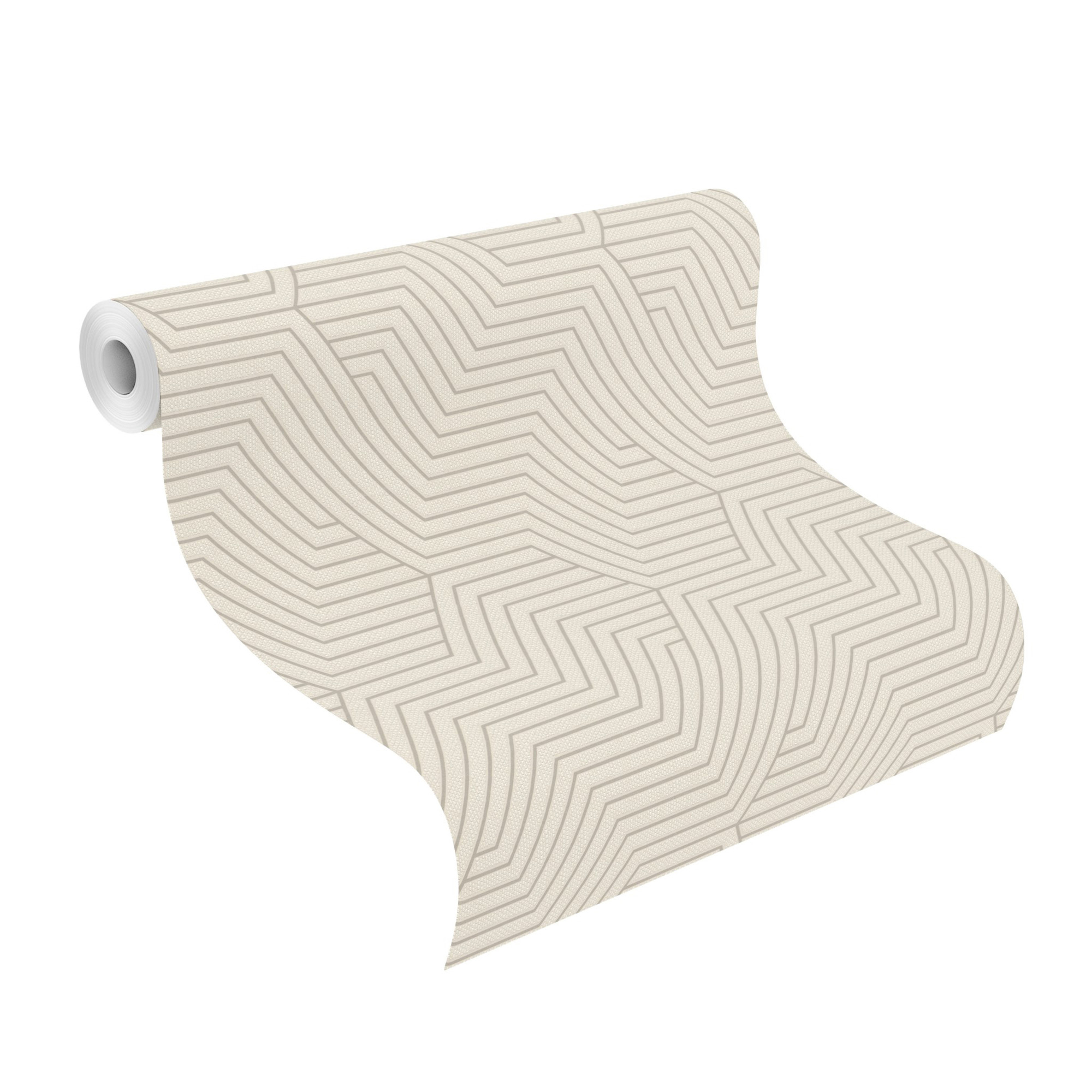 Rasch Vliestapete Deco Style Creme-Creme Hell 312515