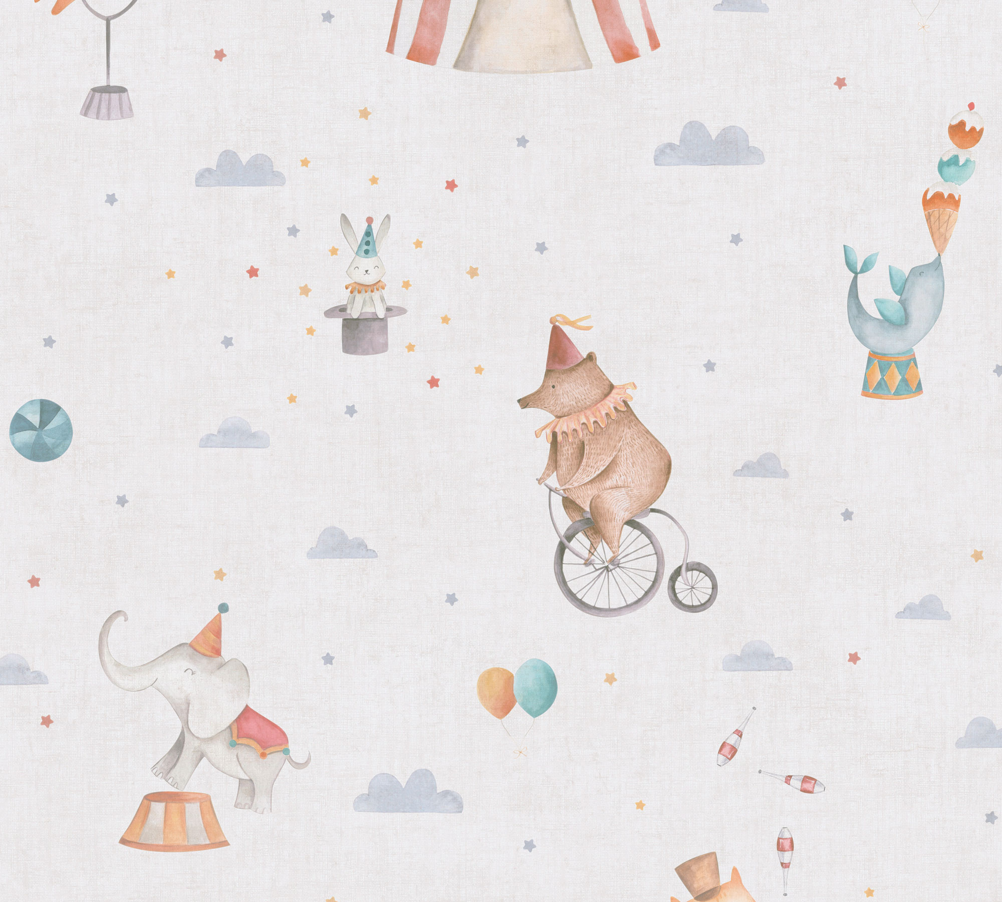 AS Vliestapete Lilly & Luis Zirkus Bunt Tiere 771481