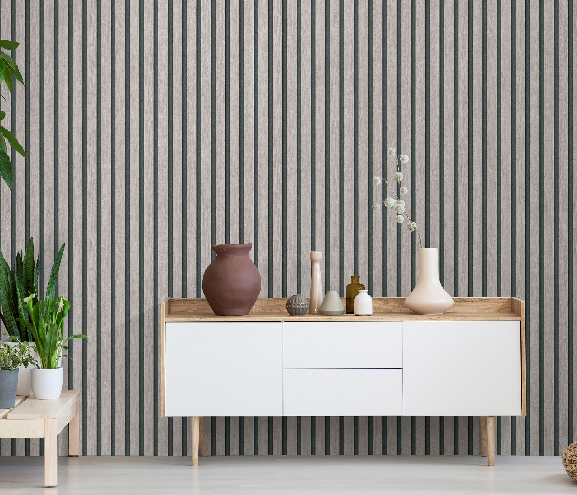 Erismann Vliestapete Holzpaneel taupe 1040038