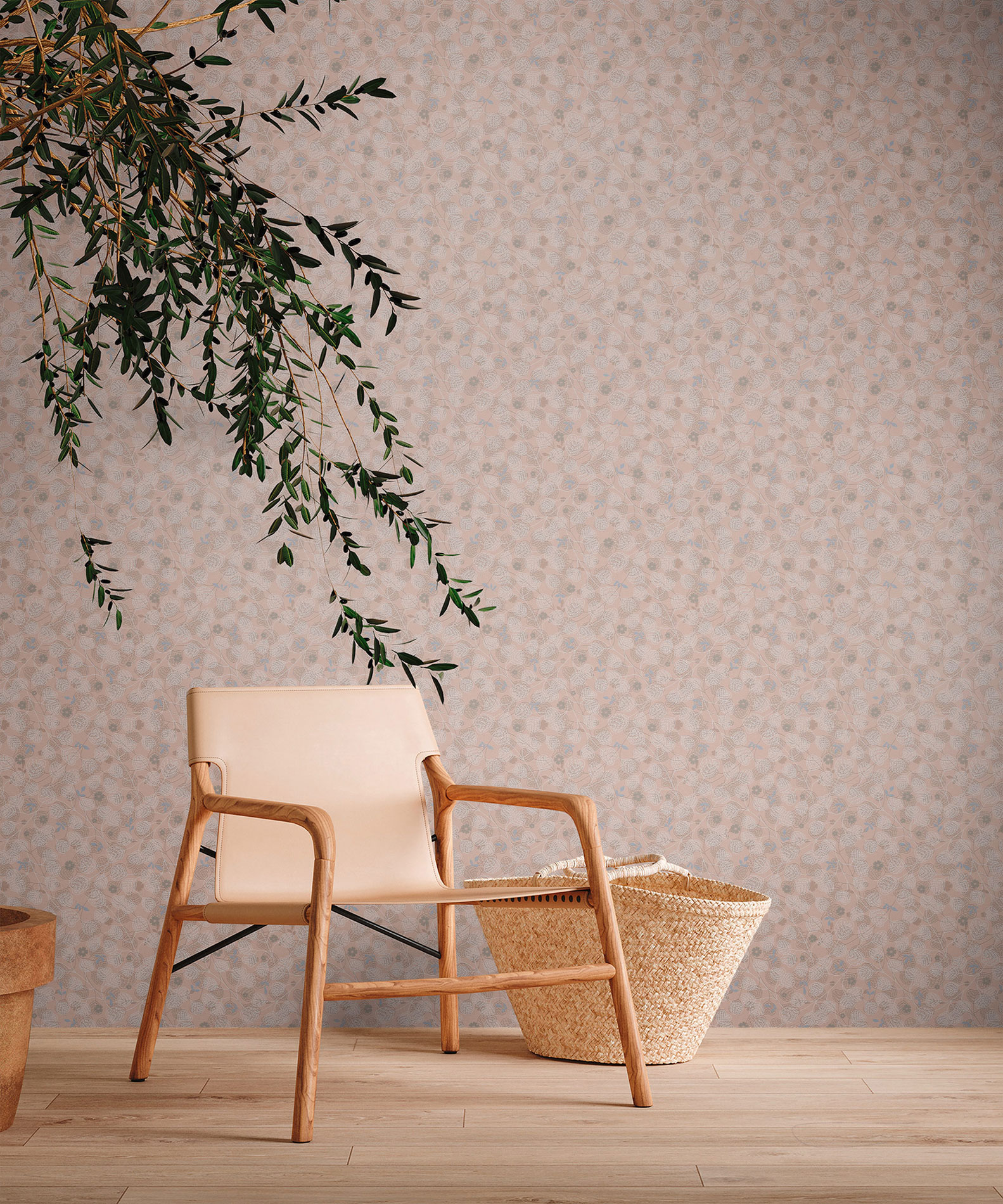 AS Vliestapete MS Travel Styles Blätter Rosa 391113