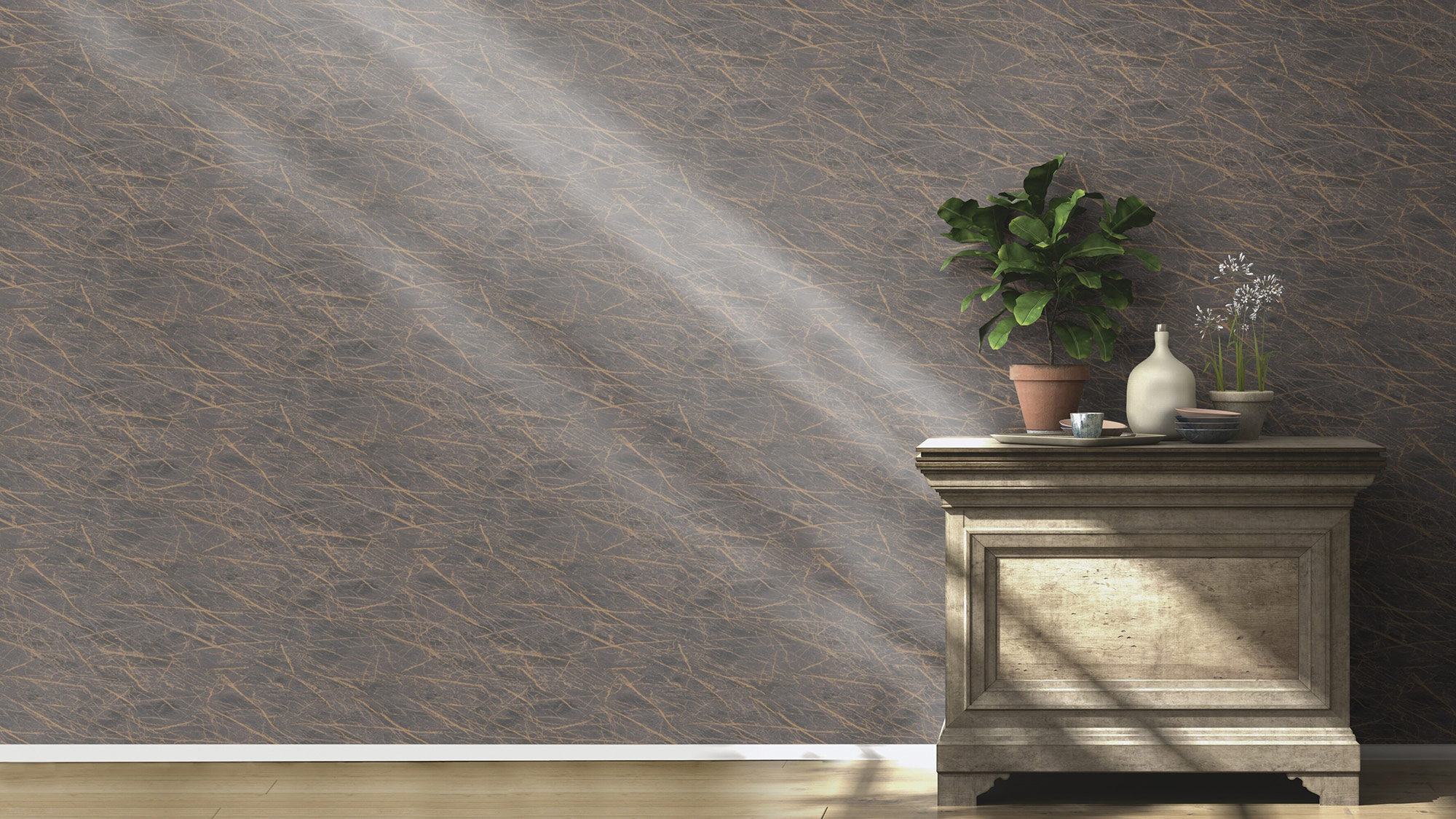 Rasch Vliestapete Beltesto Braun-Marmor Industrial 429985