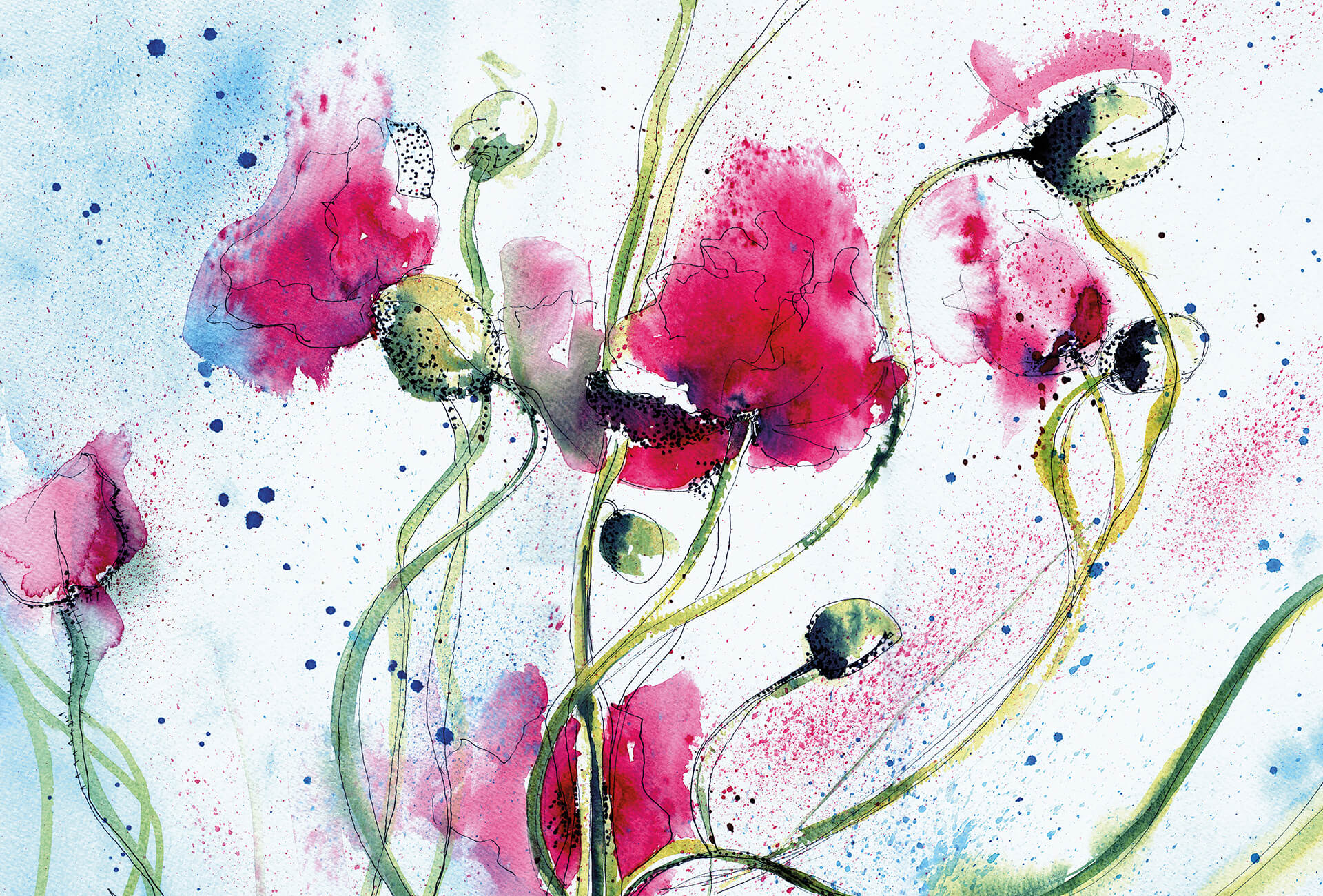 AS Fototapete Designwalls 2.0 Poppies Watercolour DD119024