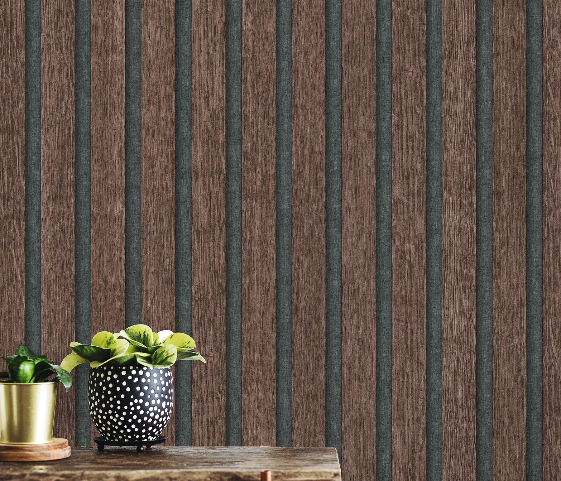 Erismann Vliestapete Holzpaneel dunkelbraun 1040033