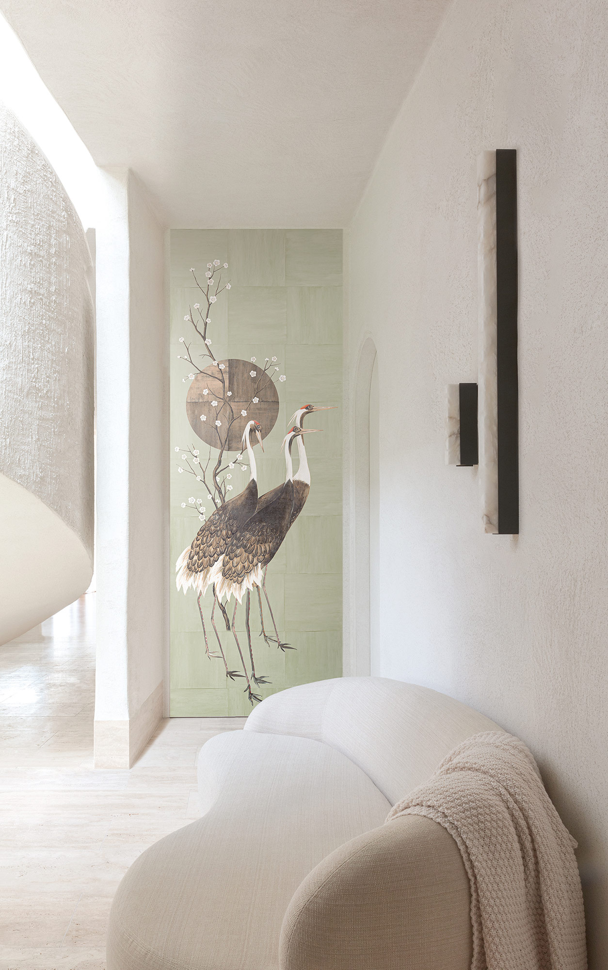 Masureel Fototapete Panel Traces Tsuro Lime DGTRA7021260