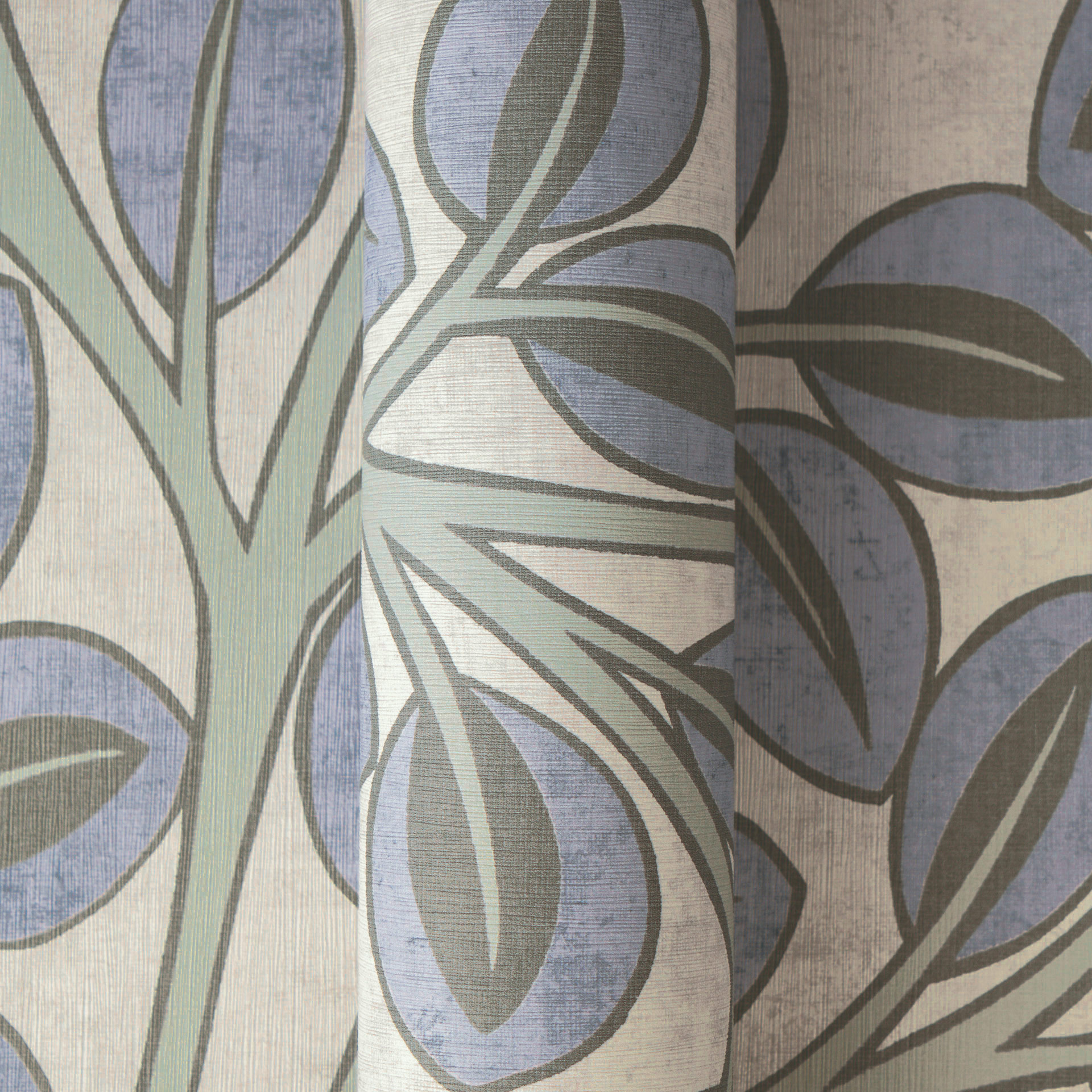 AS Vliestapete Nordic Feeling Blätter Äste Zweig Blau 791501