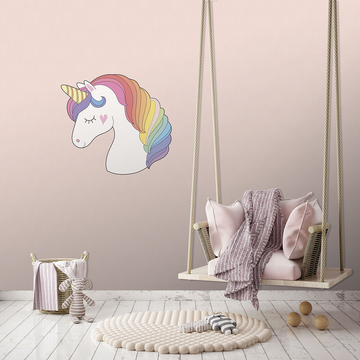 Thomas Fototapete Platin Formen  Einhorn mehrfarbig