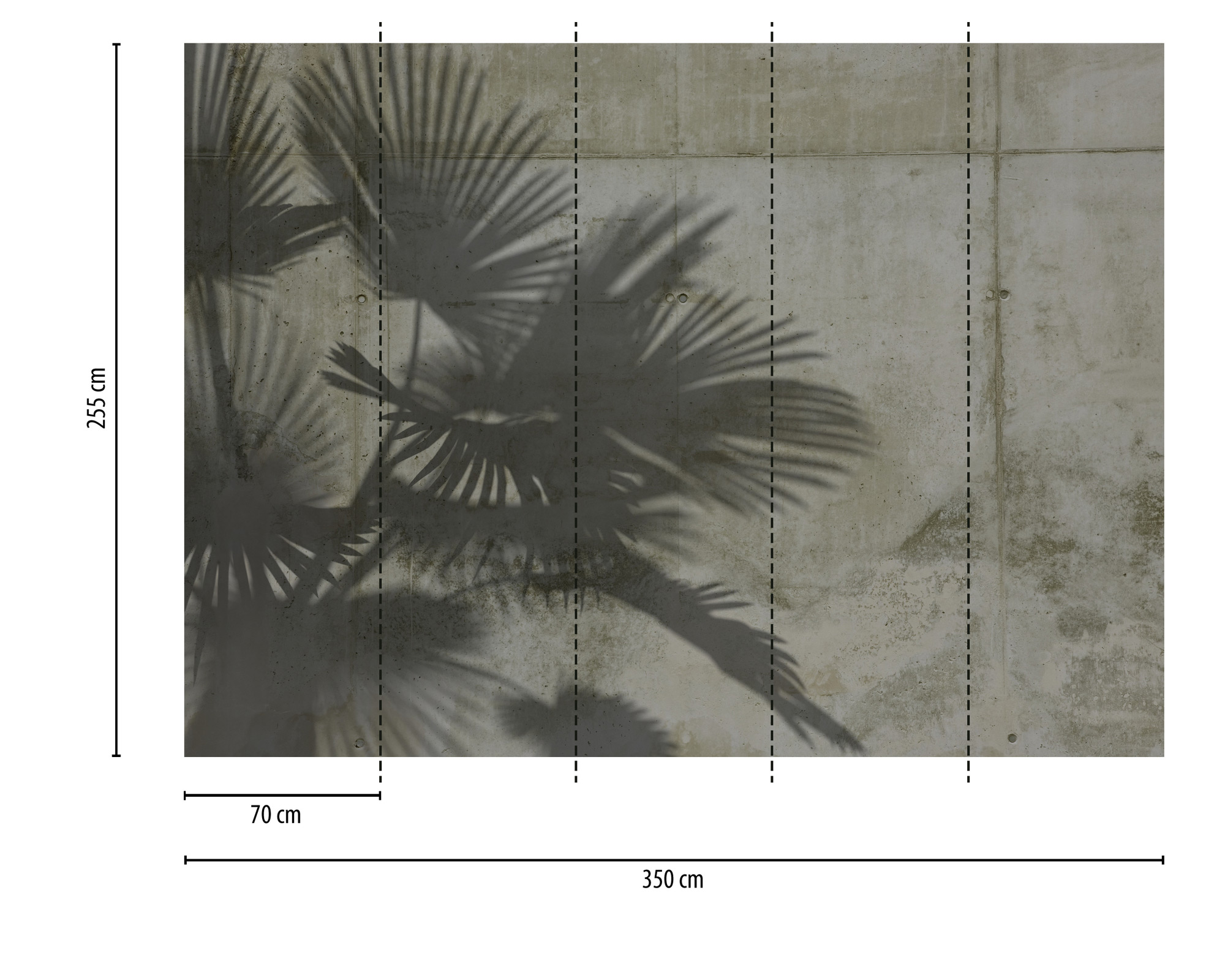 AS Fototapete Designwalls 2 Beton Palmen DD123512