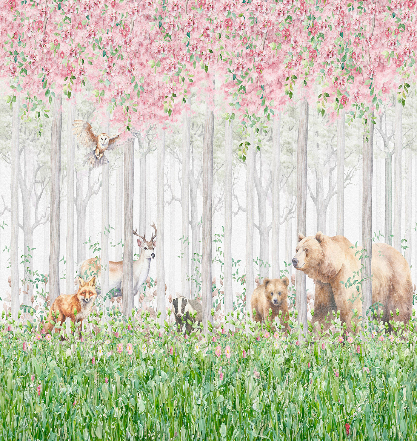 Decoprint Fototapete Cute Walls Frühlingswald CW60451