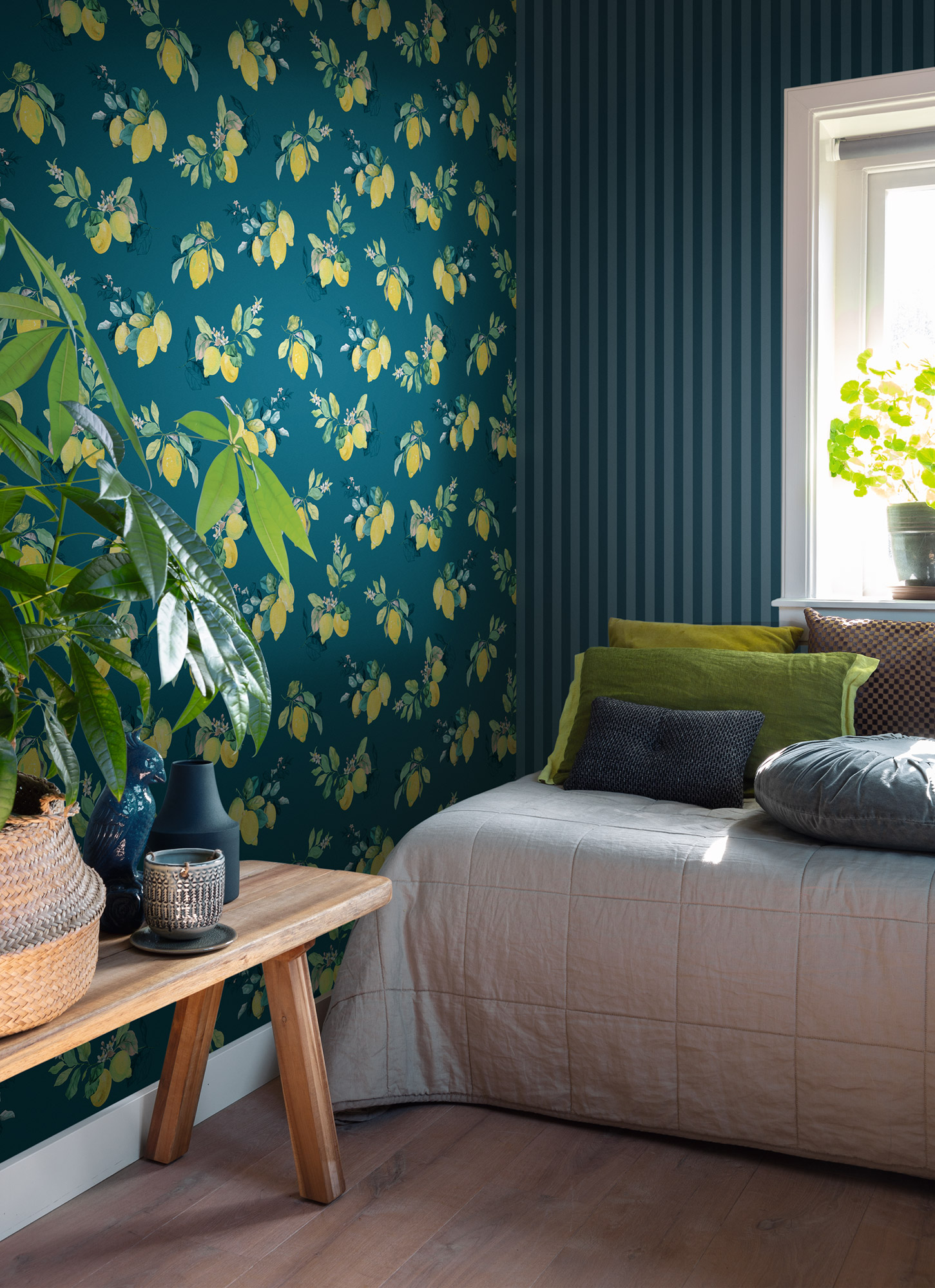 Rasch Textil Vliestapete Petite Fleur 5 Streifen blau 288475