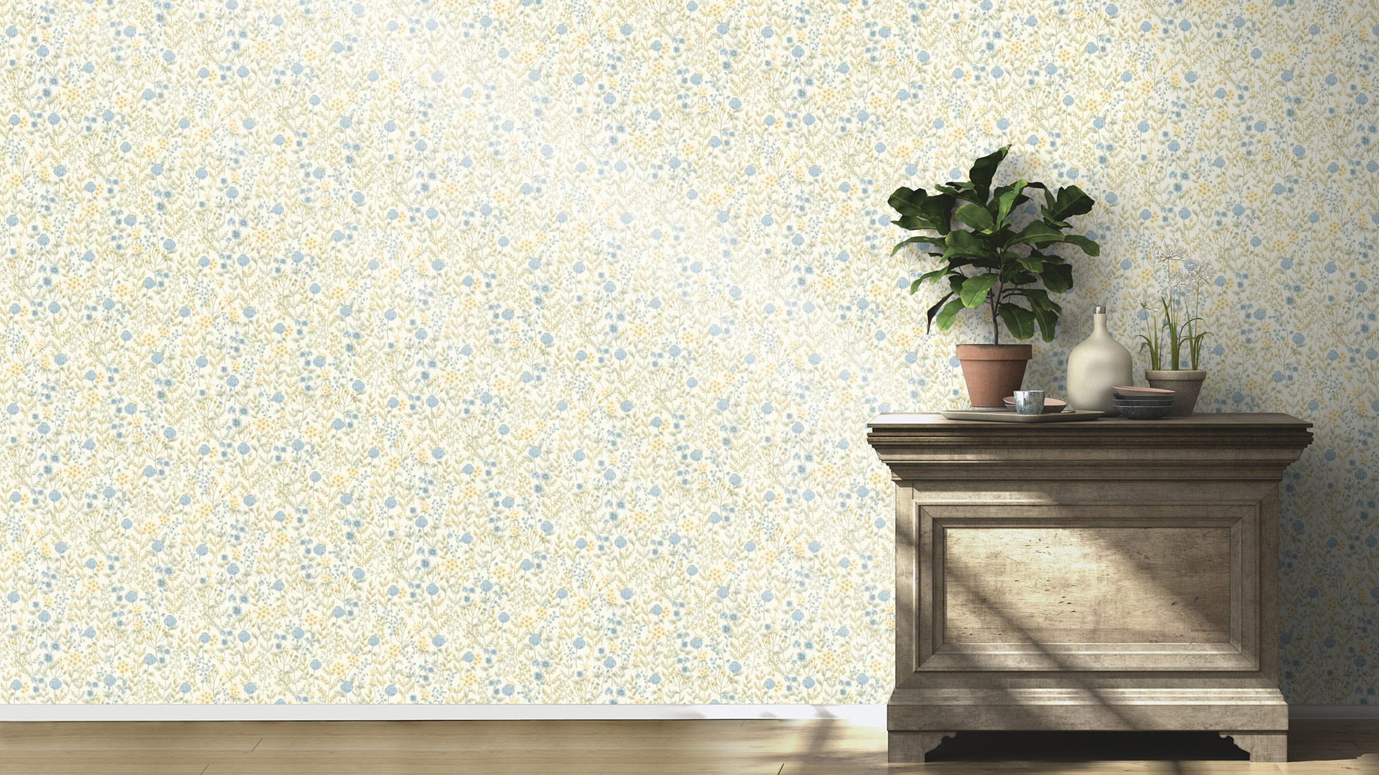 Rasch Vliestapete Beltesto Blau Floral 793710