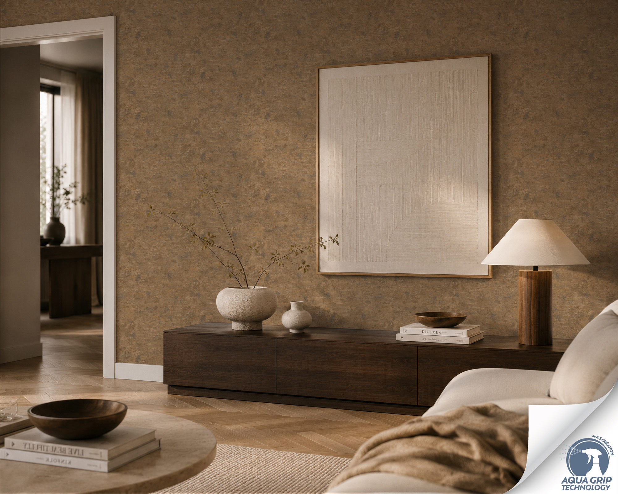 AS Vliestapete Cosiness Designdrop 2 Struktur Braun 793182