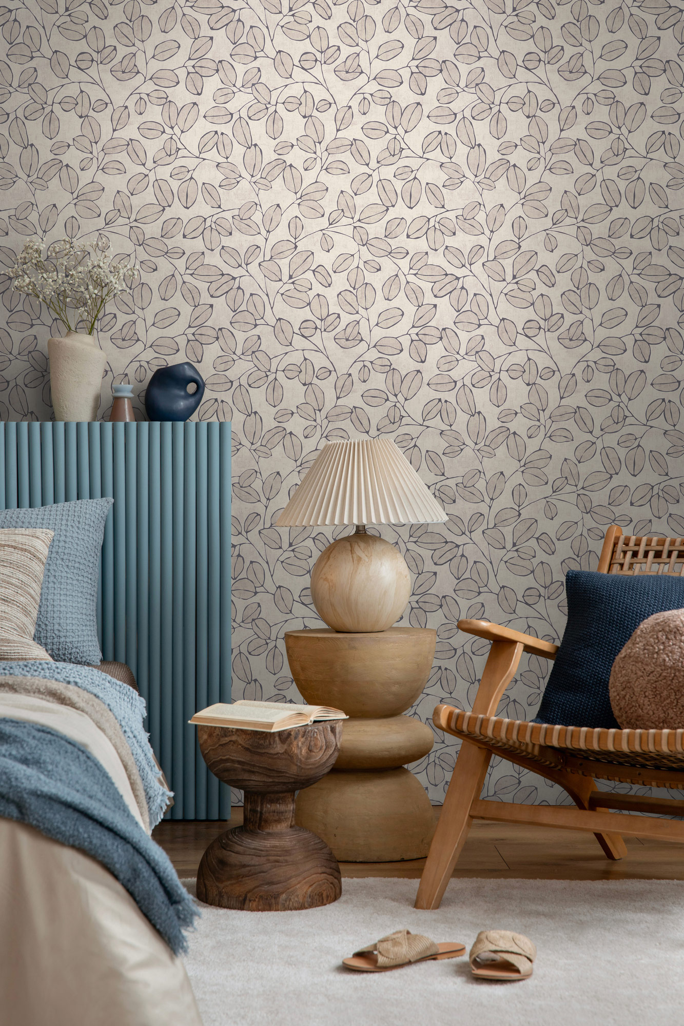 AS Vliestapete Nordic Feeling Blätter Grau 791484