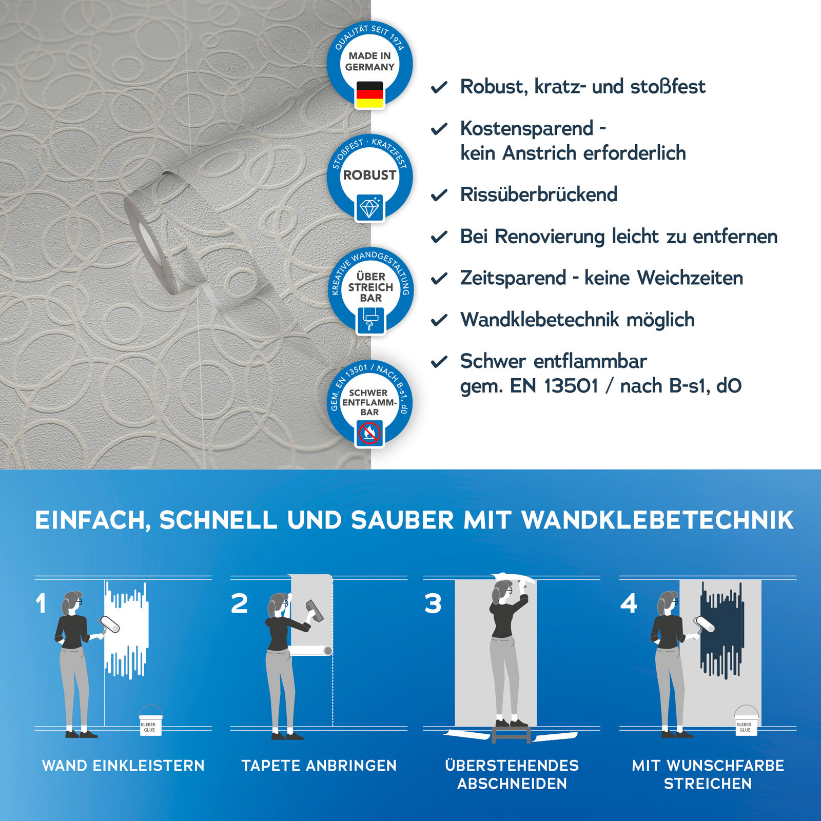 AS Vliestapete Meistervlies 8 überstreichbar 561114