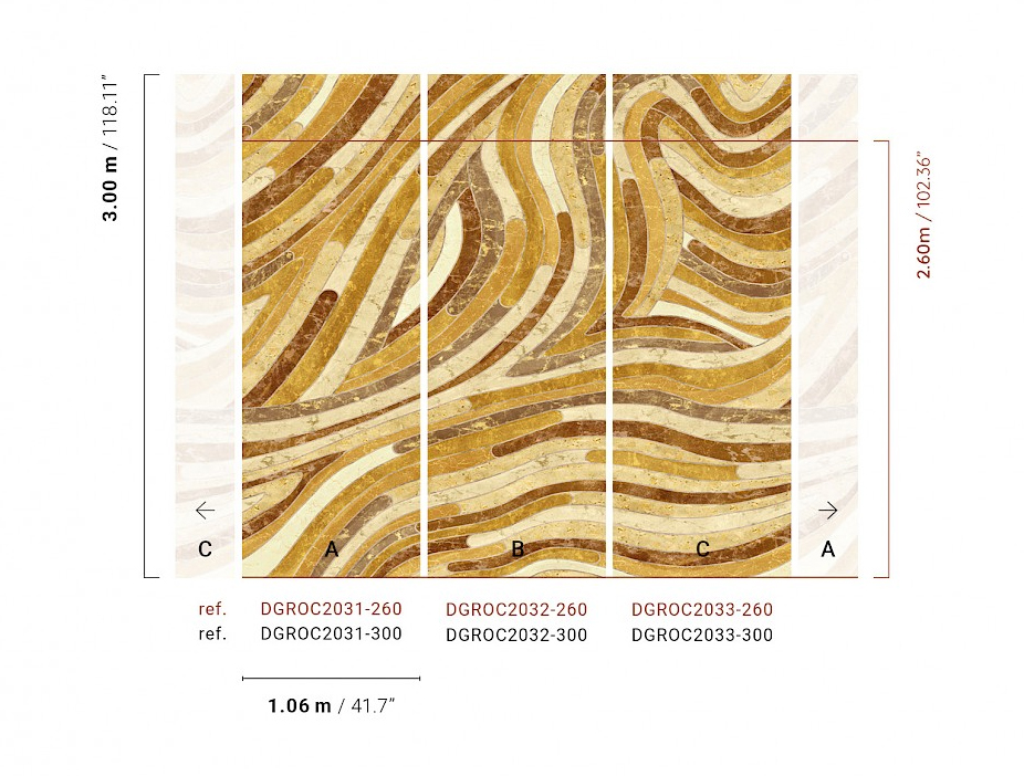 Masureel Fototapete Panel Rock Serpentine Sun DGROC2031260