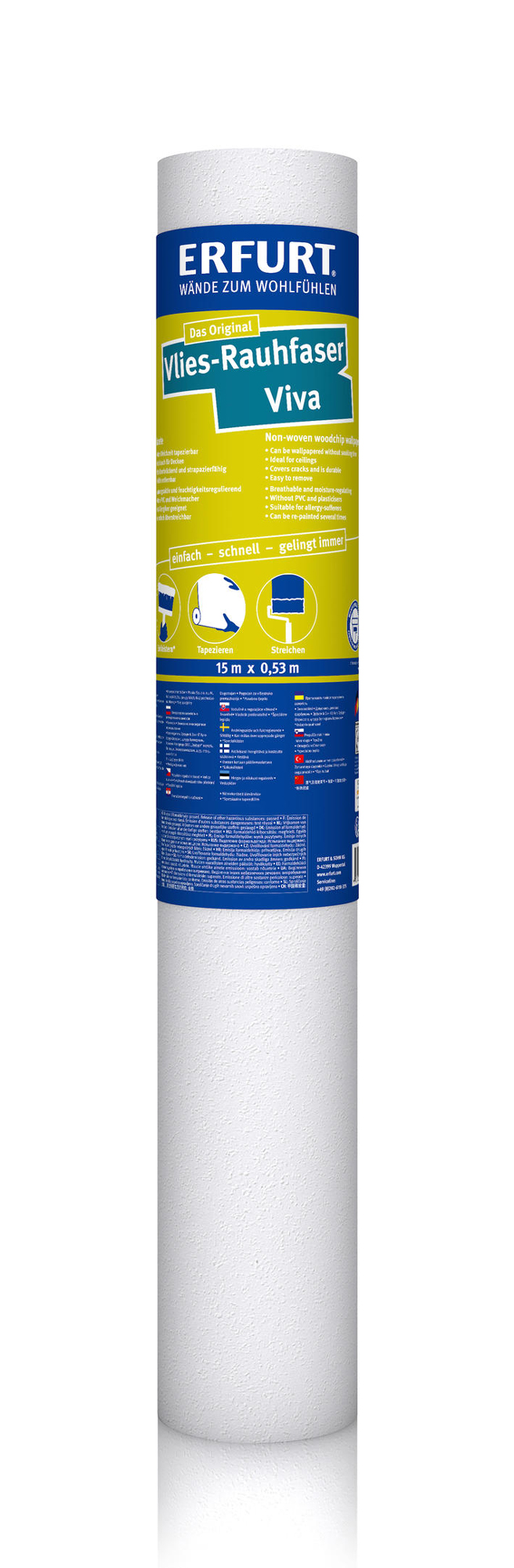 Erfurt Vlies-Rauhfaser-Tapete Viva | Einzelrolle