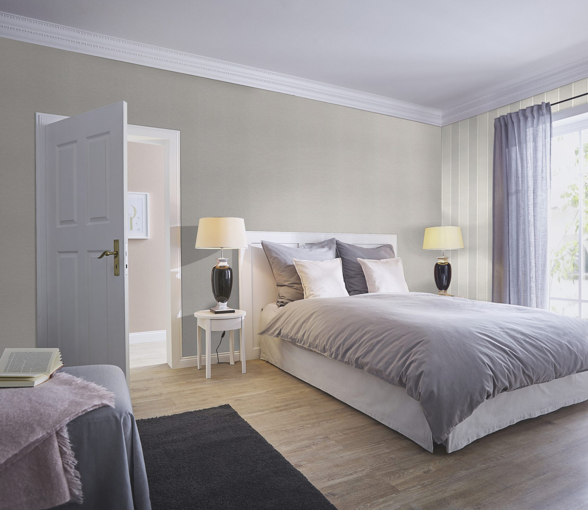 Rasch Vliestapete Country Charme Grau-Hellgrau 464023