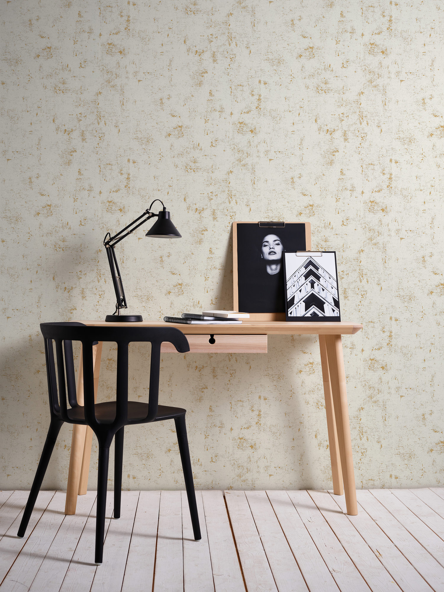 AS Vliestapete Blooming Vintage Used weiß-gold 230775