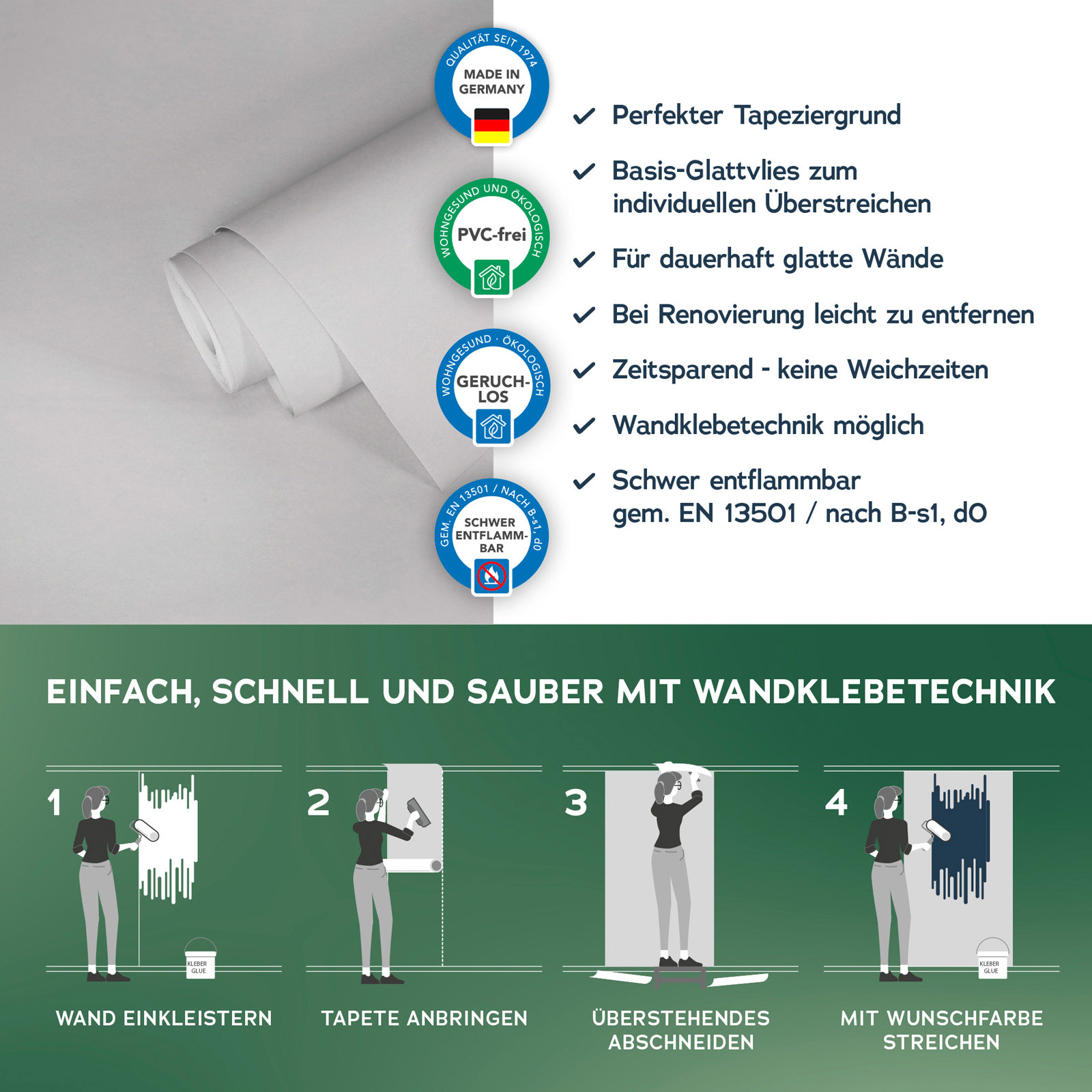 AS Glattvlies Meistervlies 8 überstreichbar 865519 0,75x25m