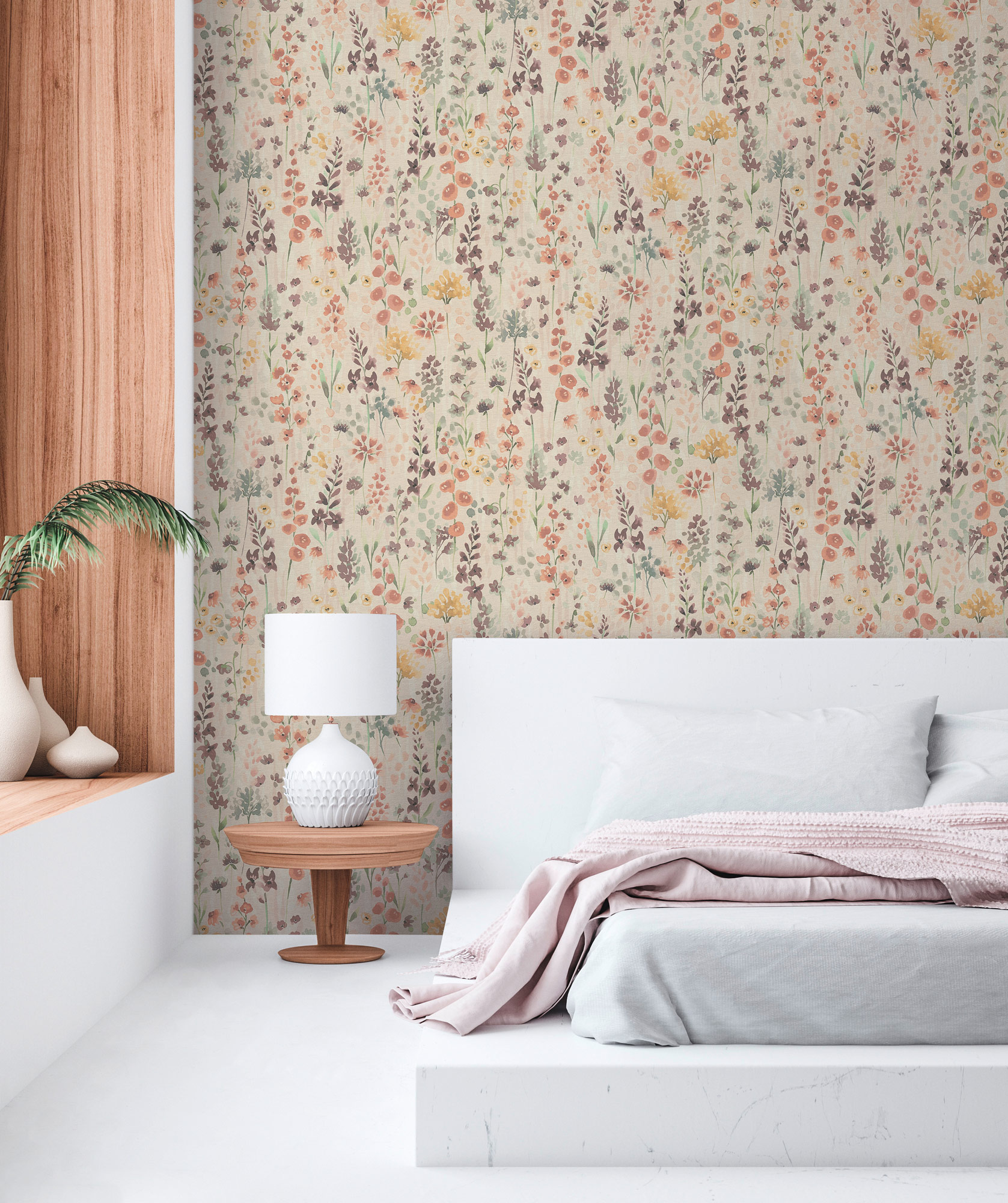 AS Vliestapete Aquarell Dreams Blümchen beige 396062