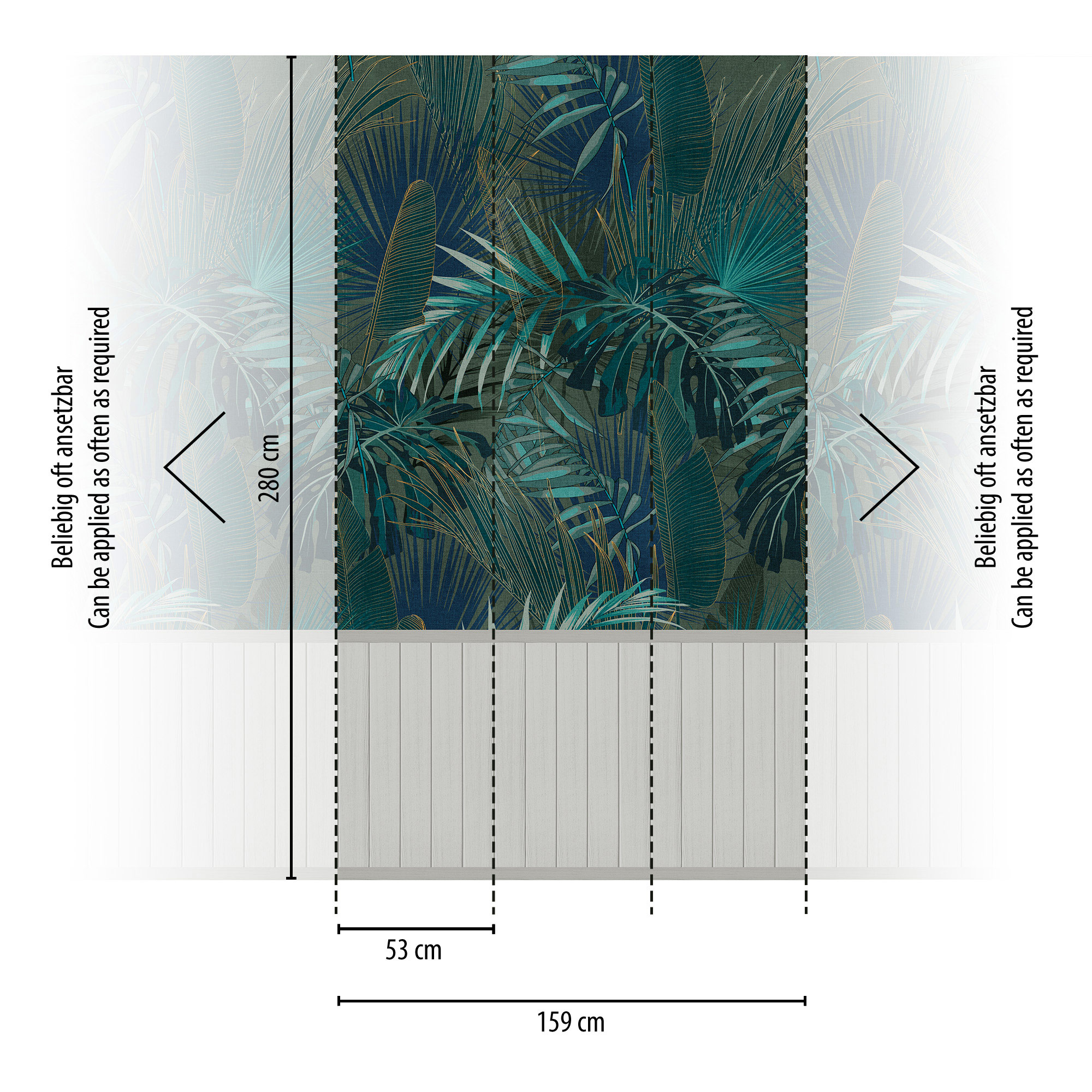 AS Vliestapete Wallpanel grau Dschungel 398121