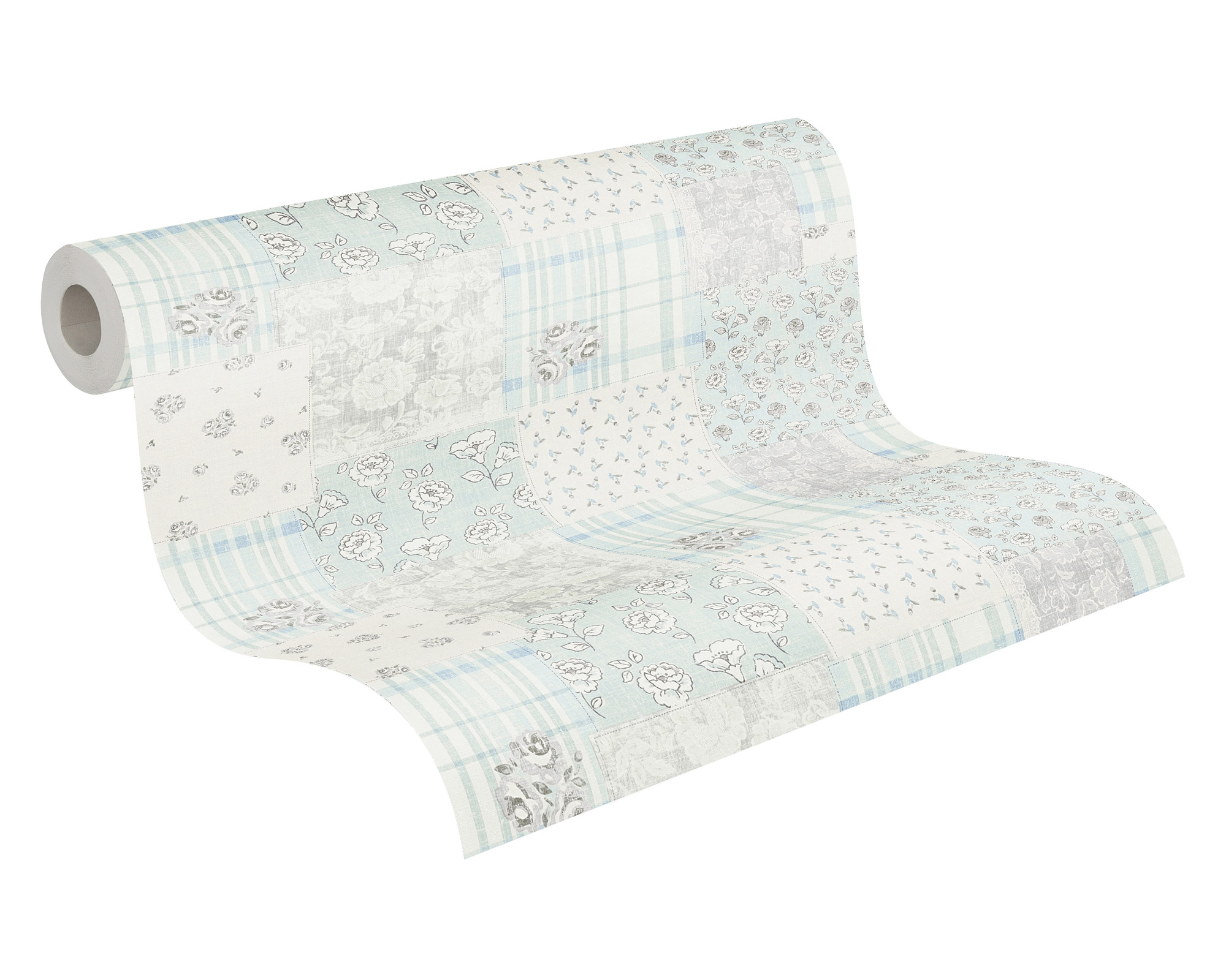 AS Vliestapete Maison Charme Blümchen hellblau 390664