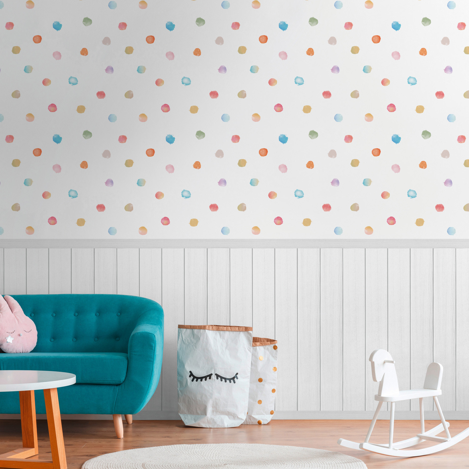 AS Vliestapete Wallpanel grau Punkte 398141