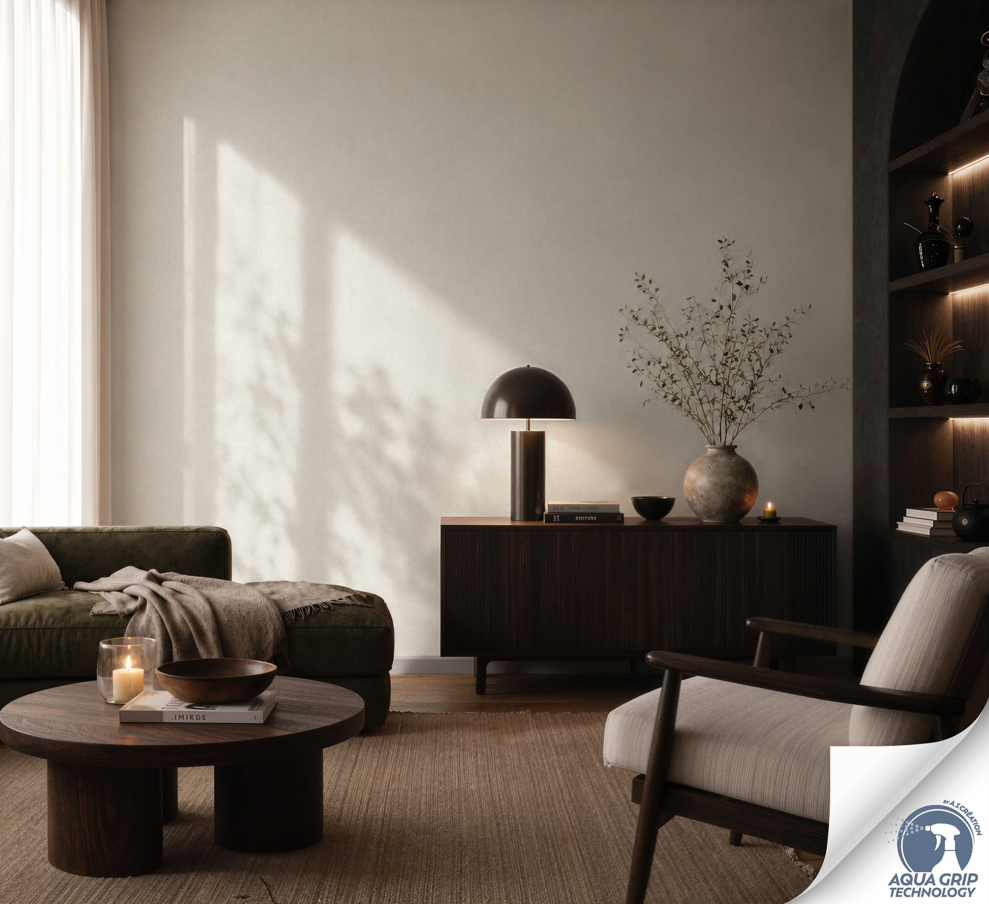 AS Vliestapete Cosiness Designdrop 2 Uni Grau 793153