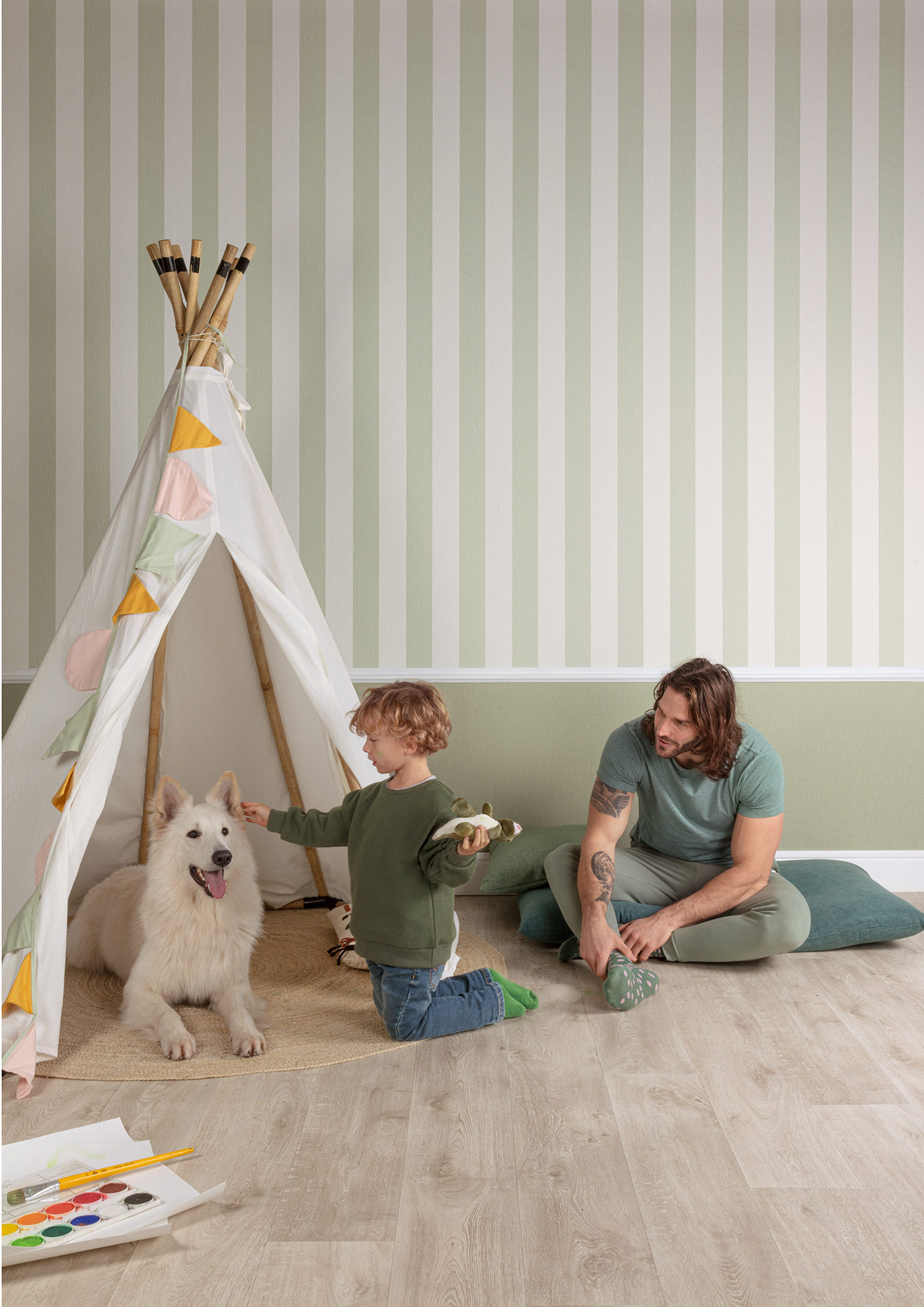 Grandeco Vliestapete Ambience Blockstreifen AT4032