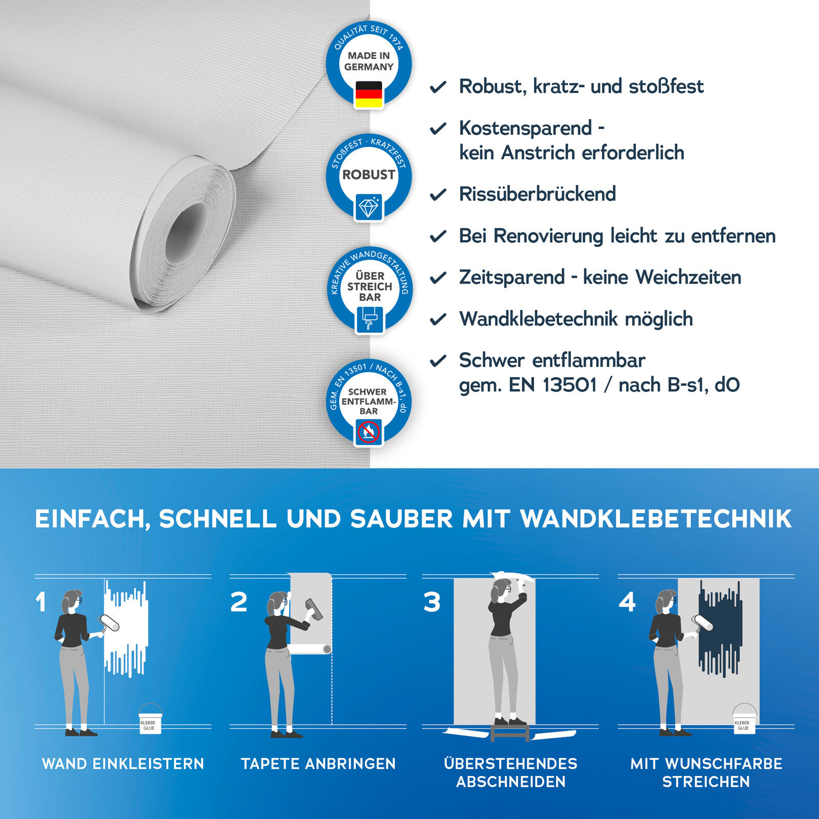 AS Vliestapete Meistervlies 8 überstreichbar 252418