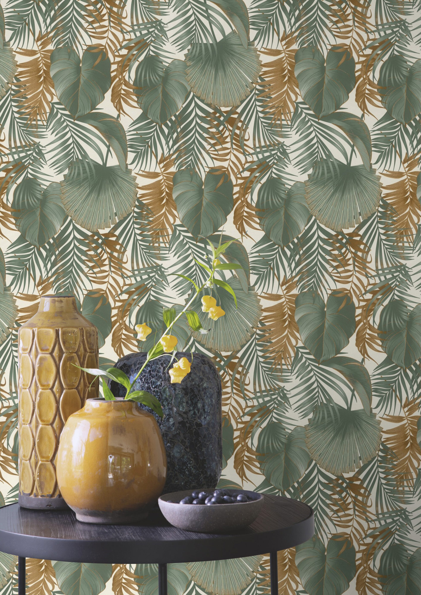 Rasch Vliestapete Beltesto Grün-Dunkelgrün Botanical 462098