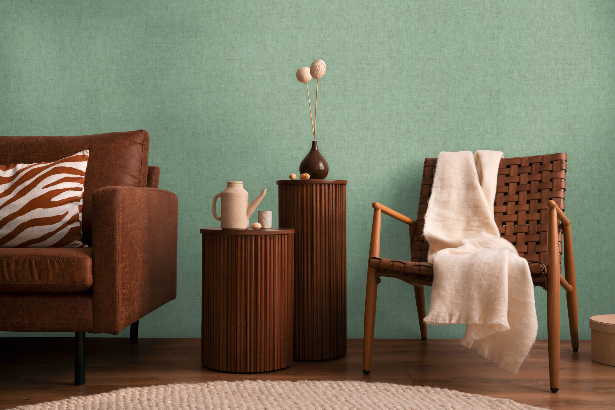 AS Vliestapete CosmoLiving Uni Grün 791101