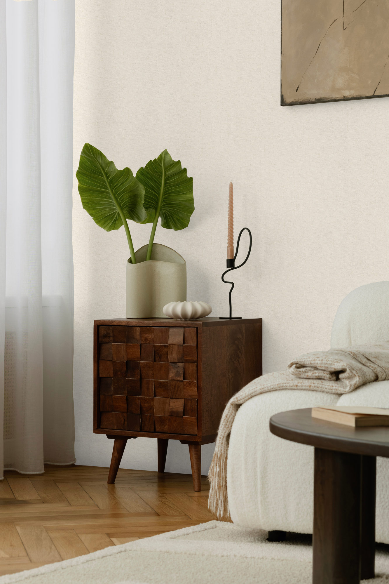 AS Vliestapete CosmoLiving Uni Weiß 790661