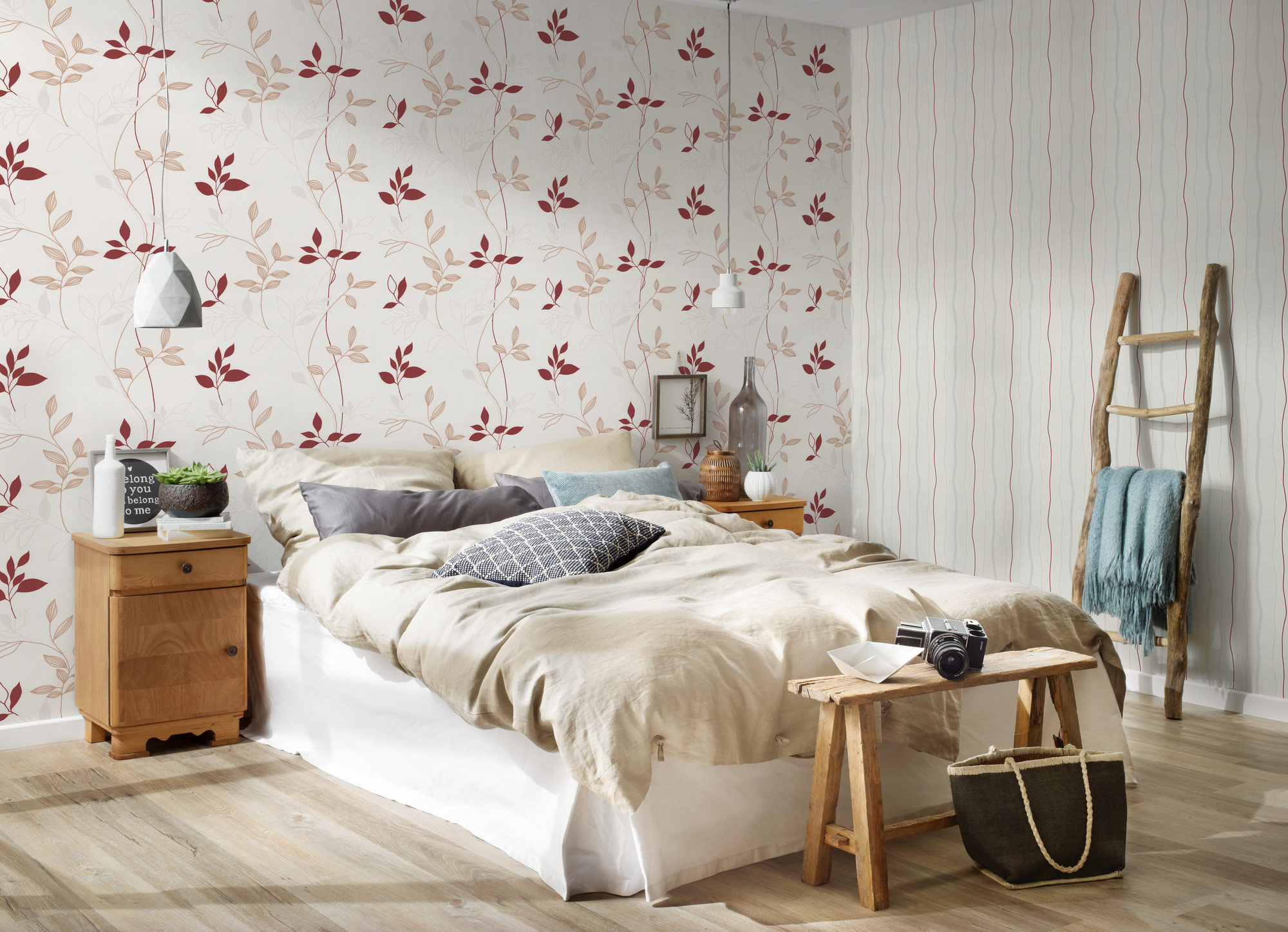 AS Vliestapete Casual Living Creme Blätter 249739