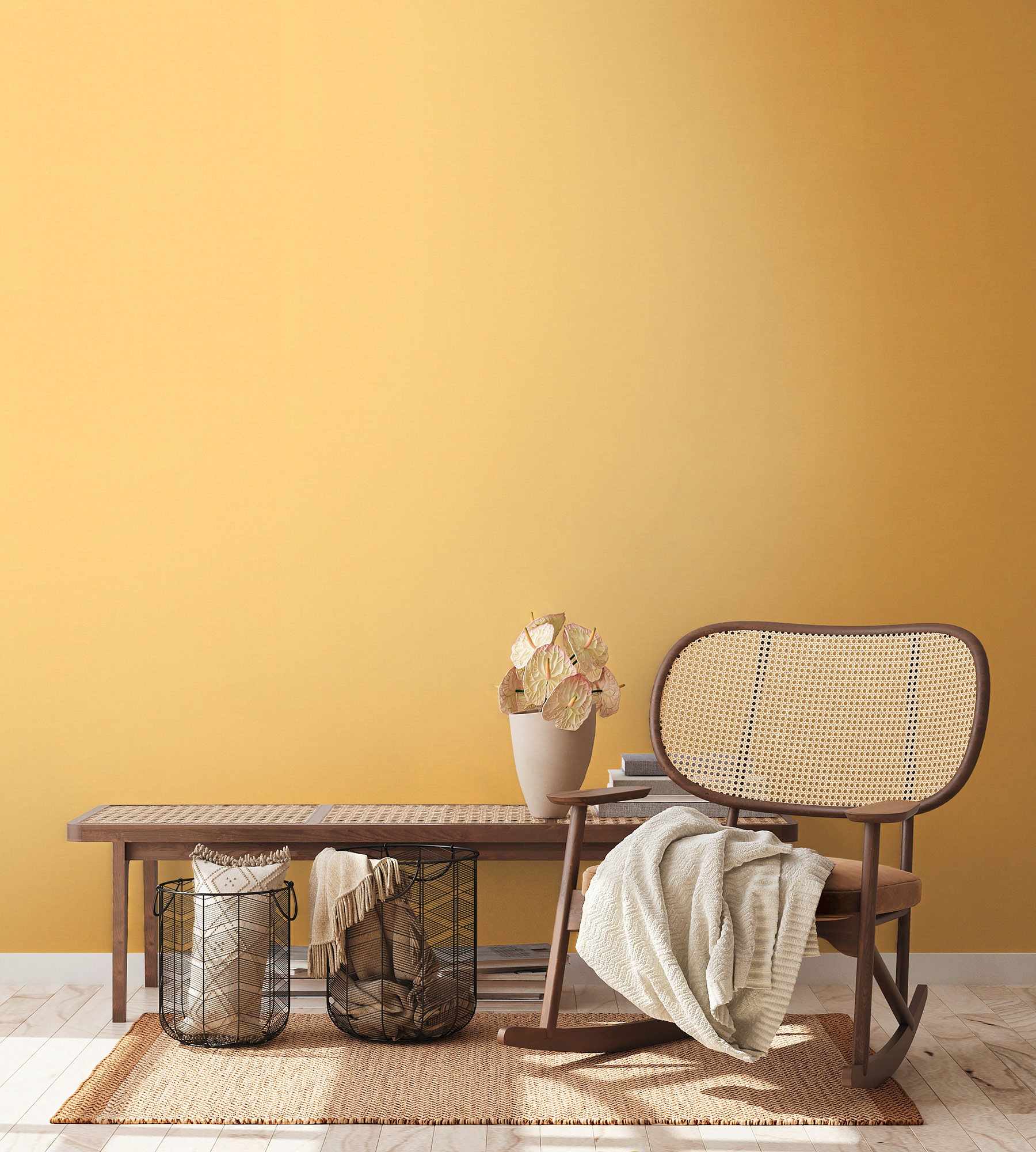 AS Vliestapete PintWalls 3 Unitapete Gelb 389036