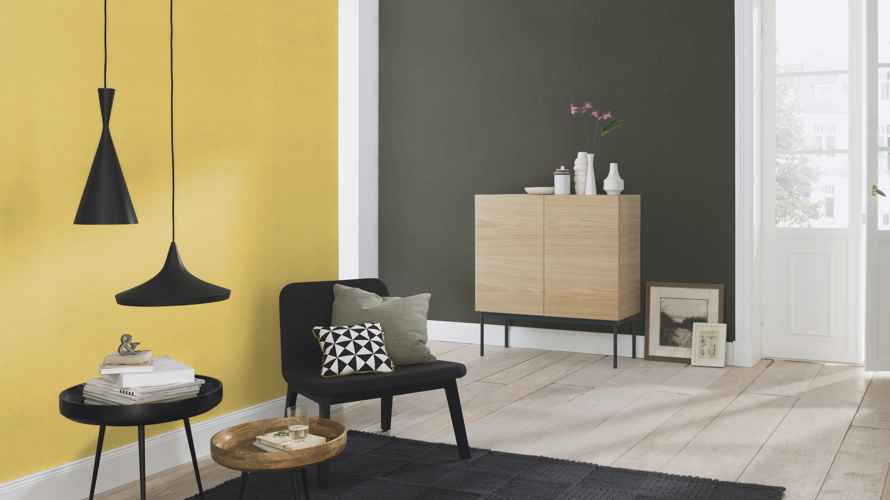 Rasch Vliestapete Country Charme Schwarz 449853