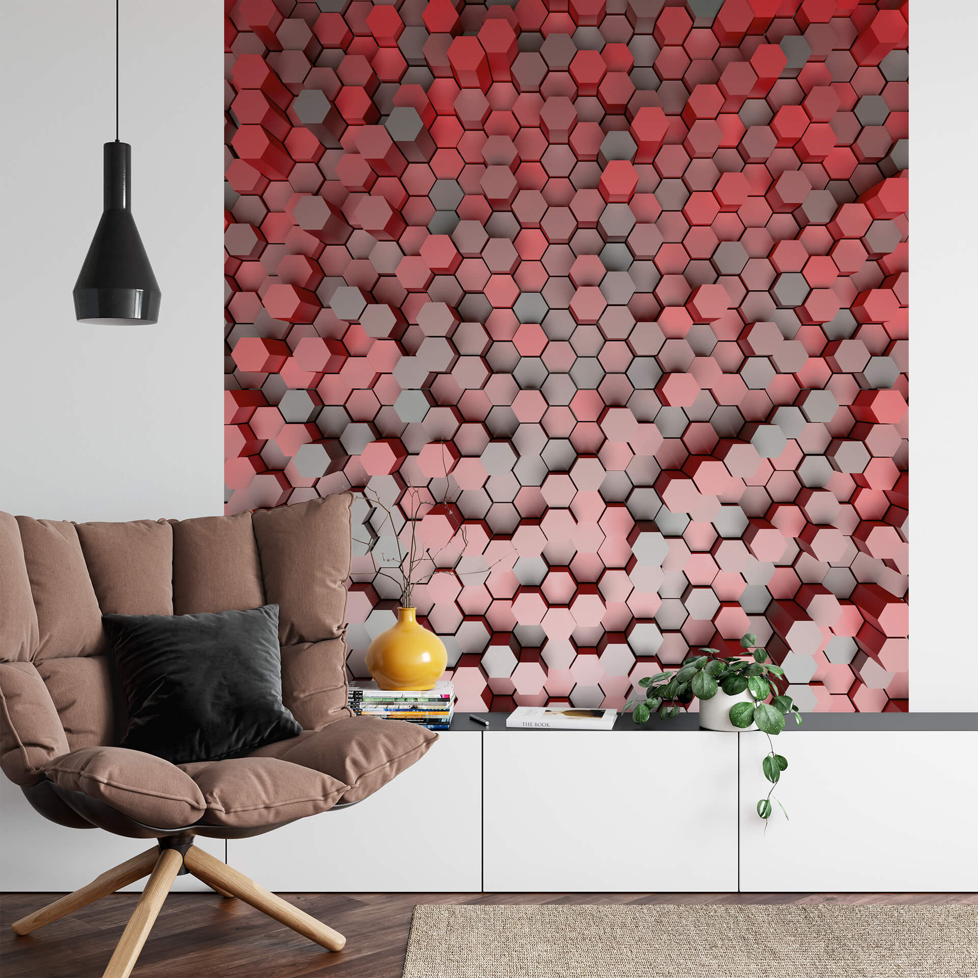 AS Fototapete Designwalls 2.0 3D Pentagons Red DD119055